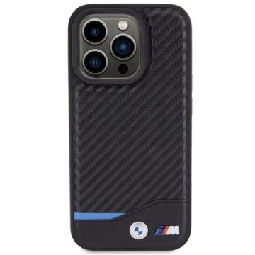BMW Smartphone-Hülle BMW Apple iPhone 15 Pro Max Schutzhülle Case Leather Carbon Schwarz