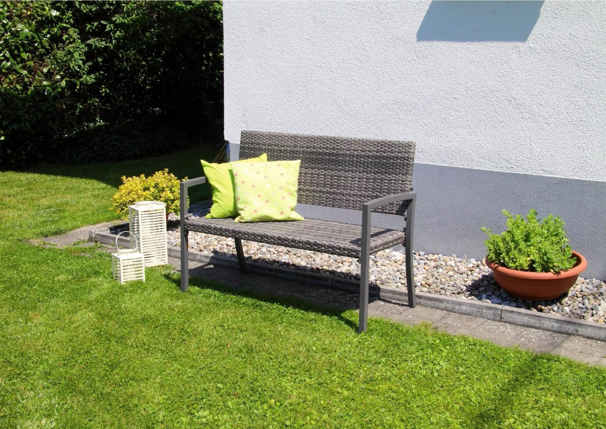 acamp Gartenbank Dijon Gartenbank (anthrazit/grau meliert) 116x60x87cm, Gartenbank, Bank