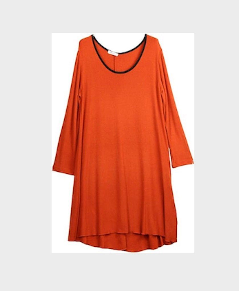 Strickkleid Wolle Tunika Lana Wollkleid A-Linien-Kleid BZNA Orange