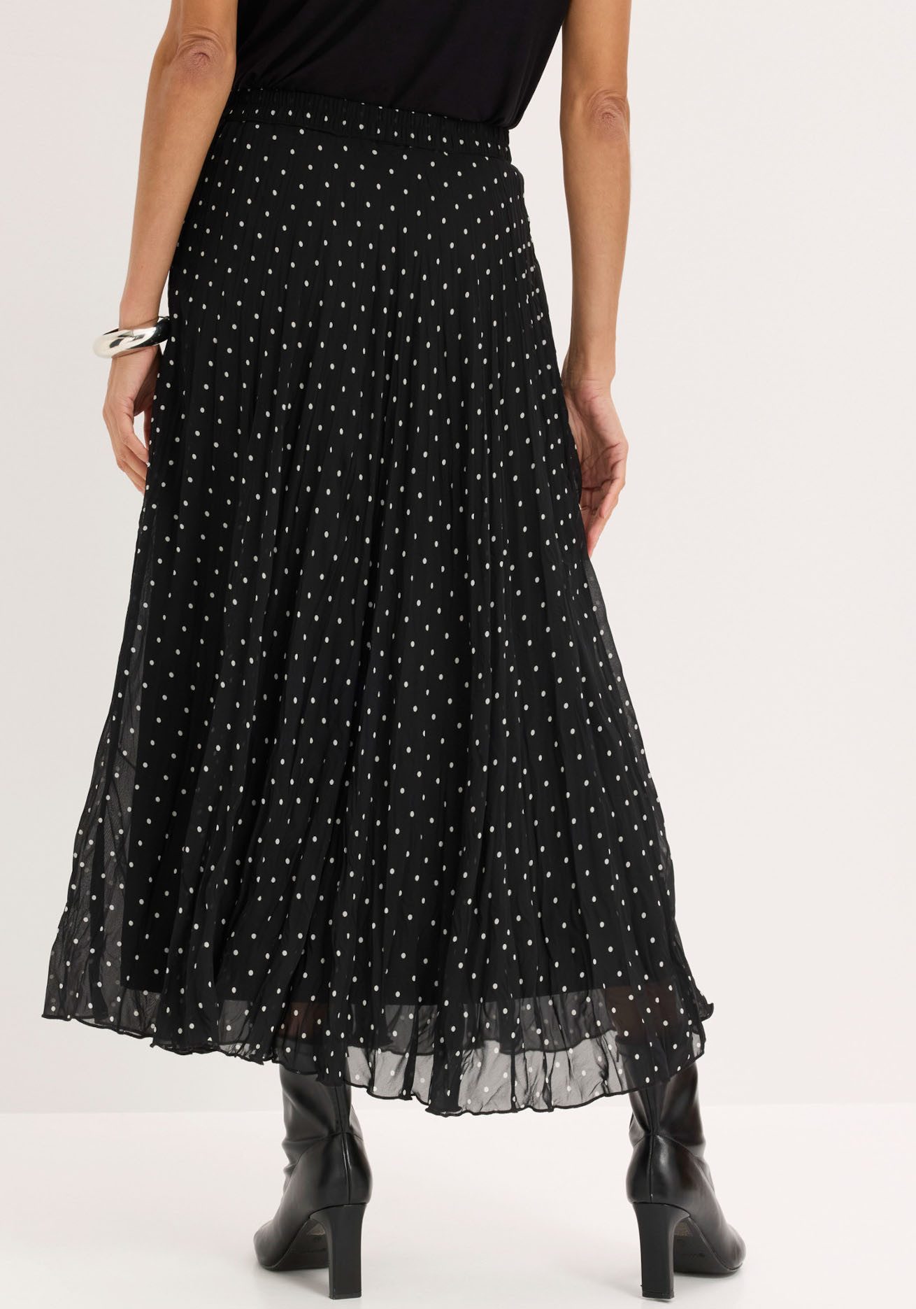 bonprix Plisseerock mit Elastikbund, in A-Linie, mit Crash-Optik