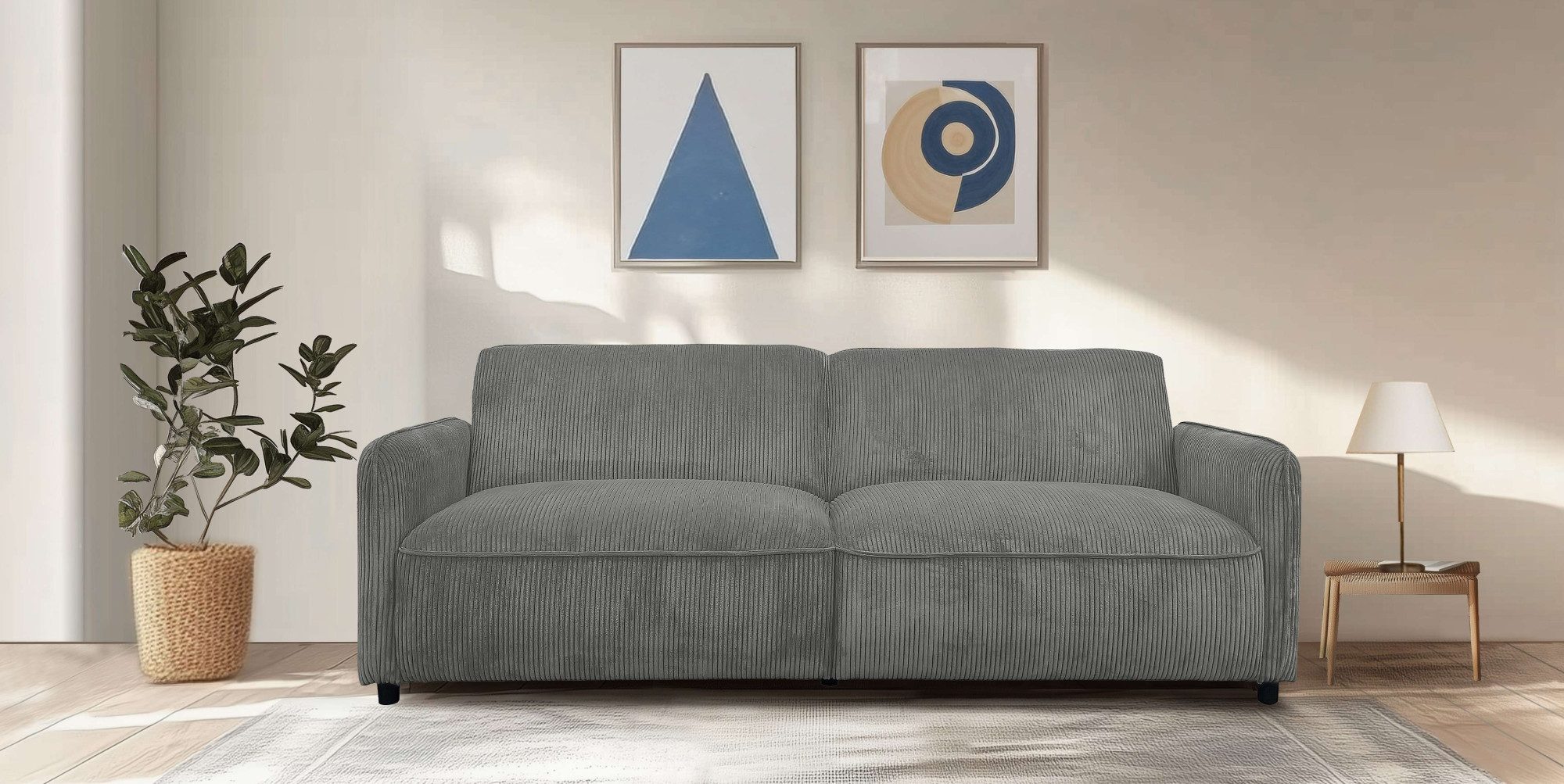 Dorel Home 3-Sitzer Allie Curved Schlafsofa günstig online kaufen