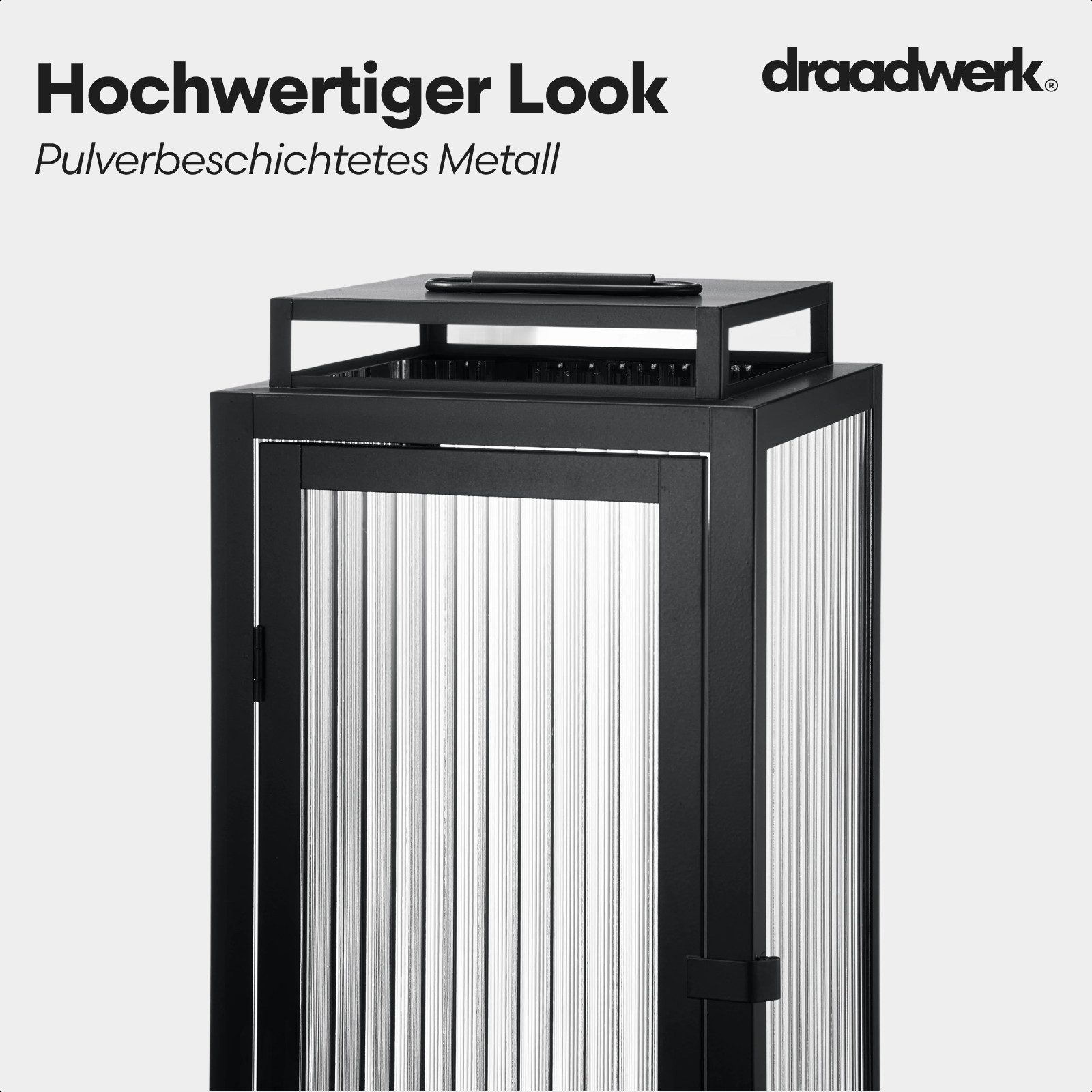 draadwerk® Windlicht Laternen 2er Set mit geriffeltem Glas