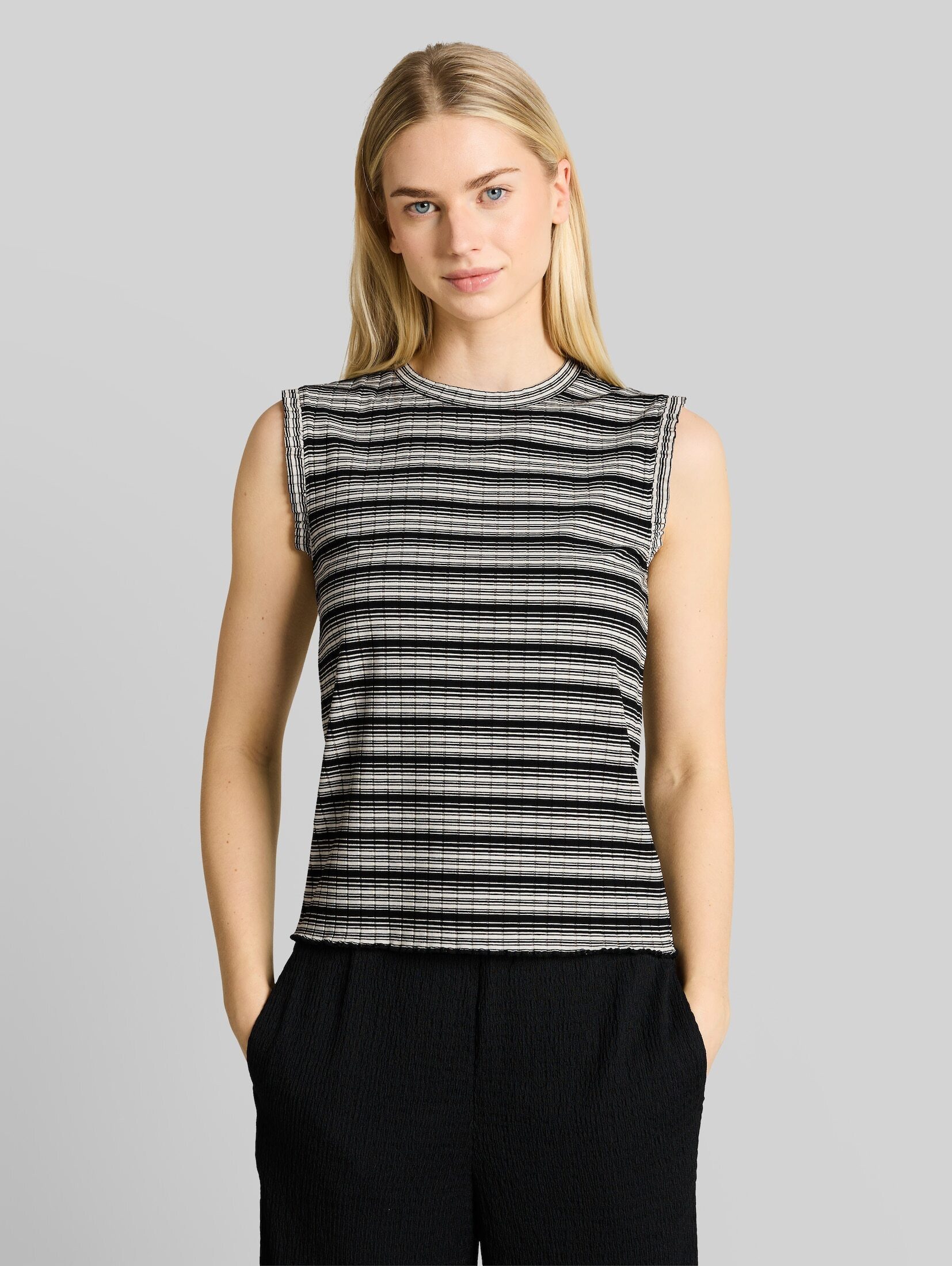 TOM TAILOR Denim Trägertop T-Shirt Top mit Streifenmuster