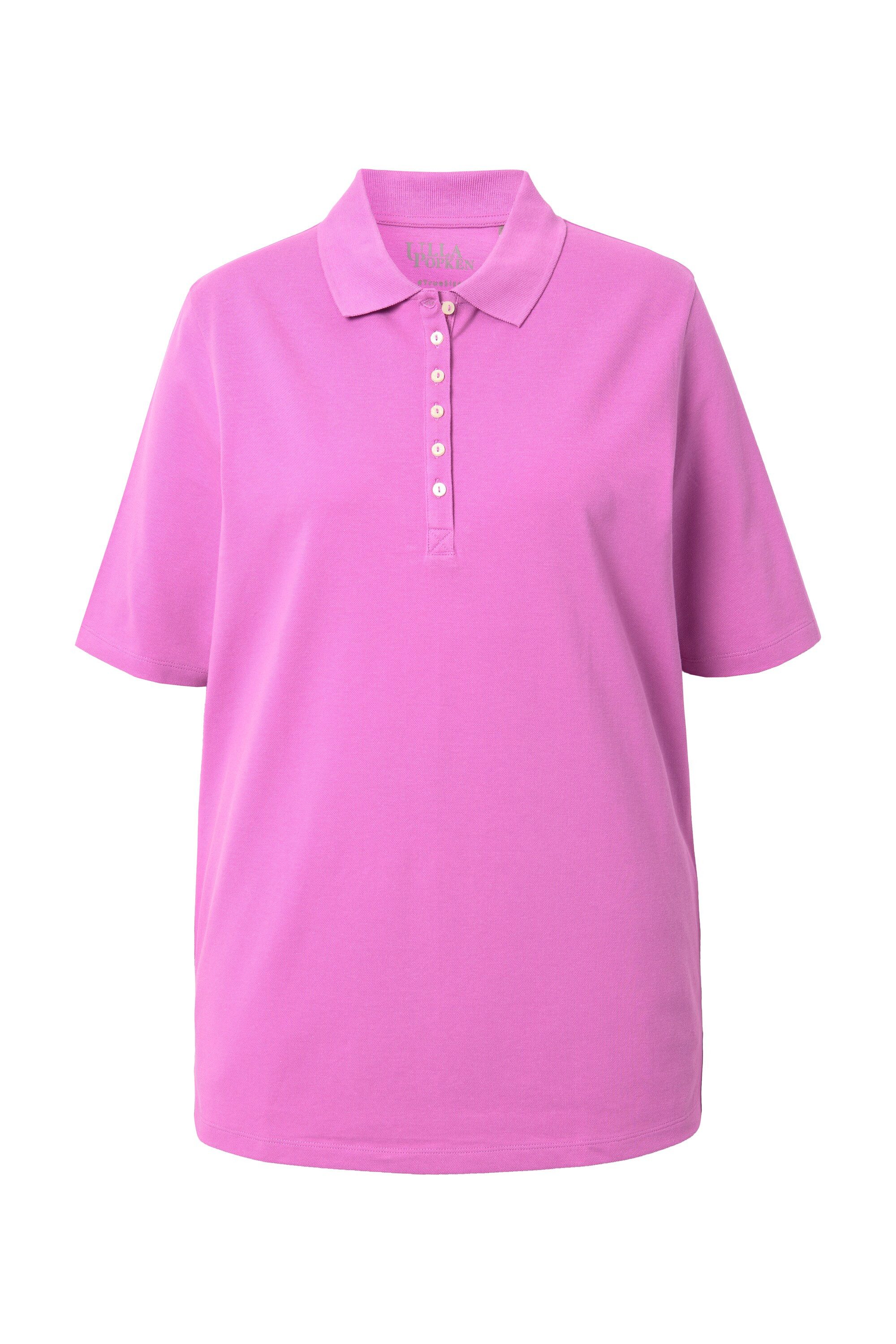 Ulla Popken T-Shirt Poloshirt Piqué Polokragen günstig online kaufen