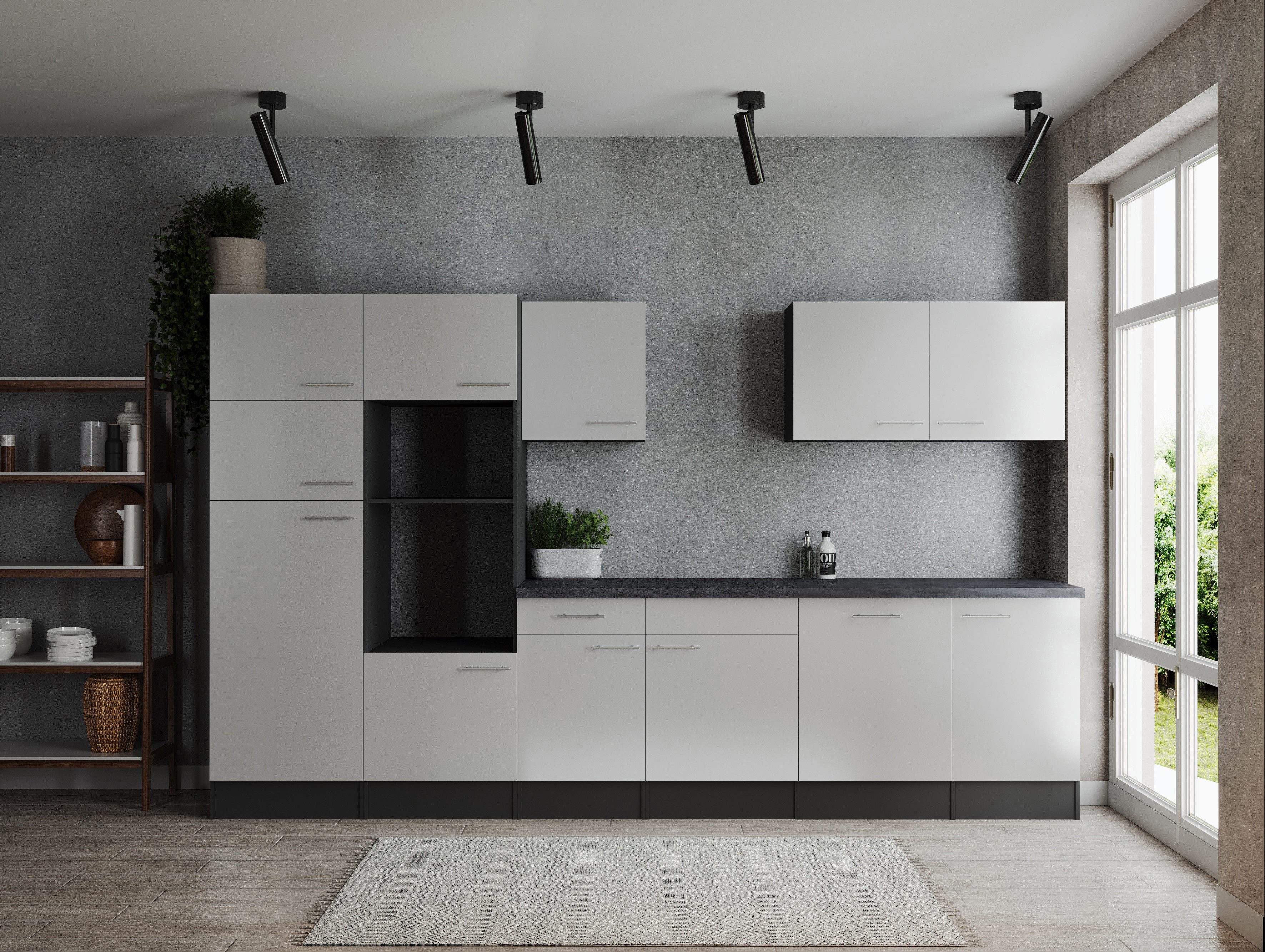 RESPEKTA Küchenzeile Oliver, Breite 340 cm, 90 cm Arbeitshöhe, in exklusiver Konfiguration für OTTO
