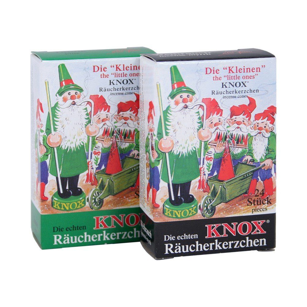 KNOX Duftkerze 2er Set Weihrauch-Myrrhe / Tannenduft, Räucherkerzen Größe S (Klein) - Made in Germany