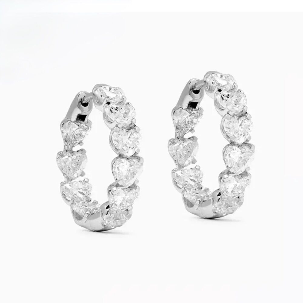 ROUGEMONT Paar Creolen Funkelnde Herz Creolen Ohrringe 925 Silber 18K Gold, günstig online kaufen