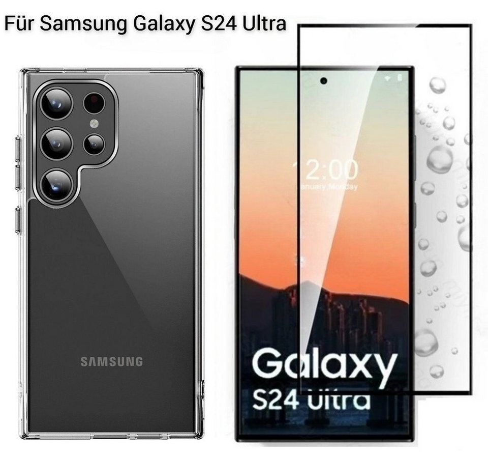 OLi Schutzfolie Silikon Hülle für Samsung Galaxy S24 Ultra mit