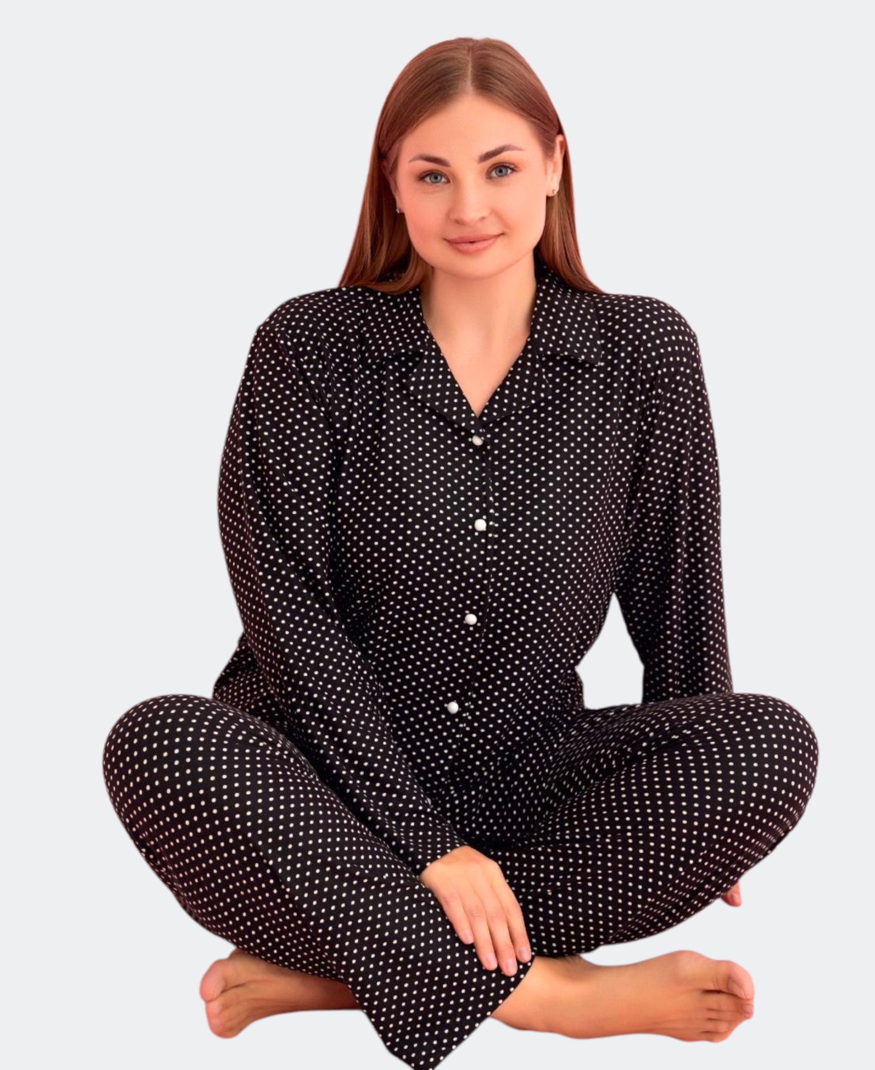 fashionshowcase Schlafanzug Damen Pyjama Set – Langarm Hausanzug mit Knopfl günstig online kaufen