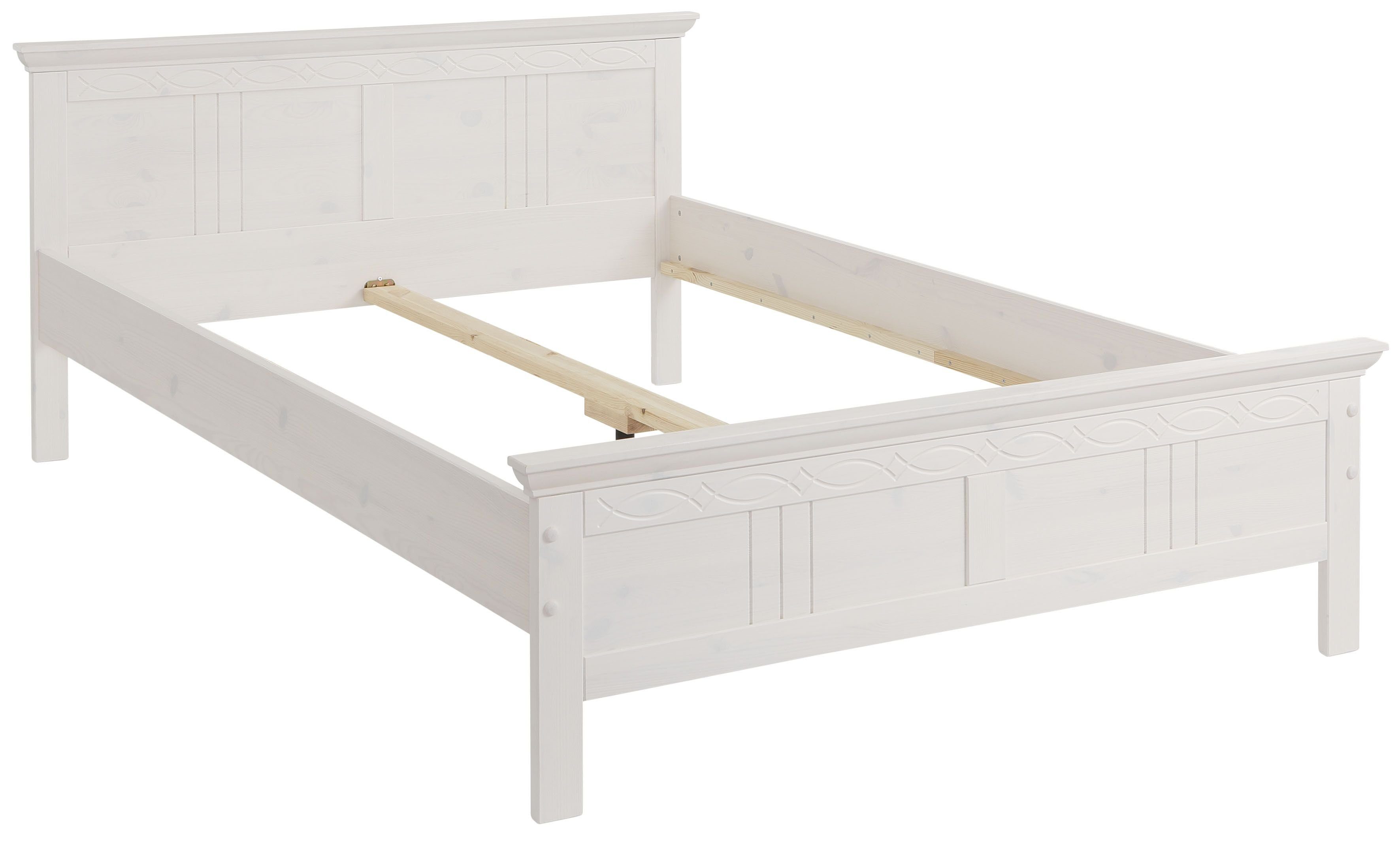 OTTO home Massivholzbett Indra, Landhausstil, edles Design,zertifiziertes Massivholz (Breite/Belastbarkeit 180cm/220 KG, 140cm/180 KG, 90cm/120 KG), mit Kopftei – Bild 4 von 5