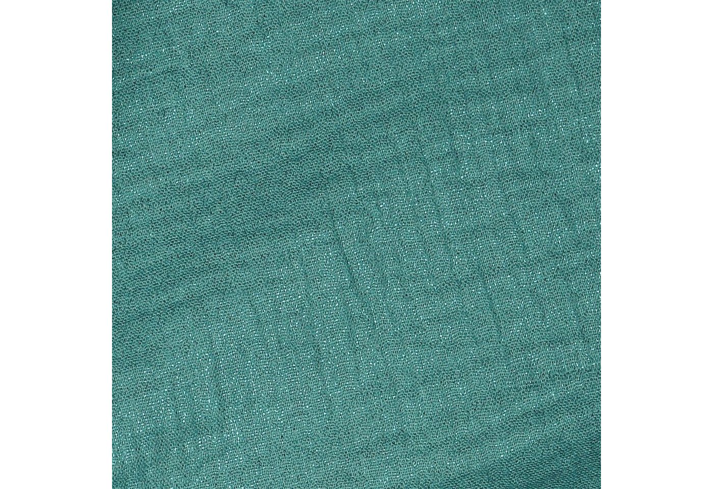 Thumbnail - maDDma Stoff Musselin Stoff mit Glitzer 50x136cm uni Meterware Mulltuch Baumwolle, 017 - türkis