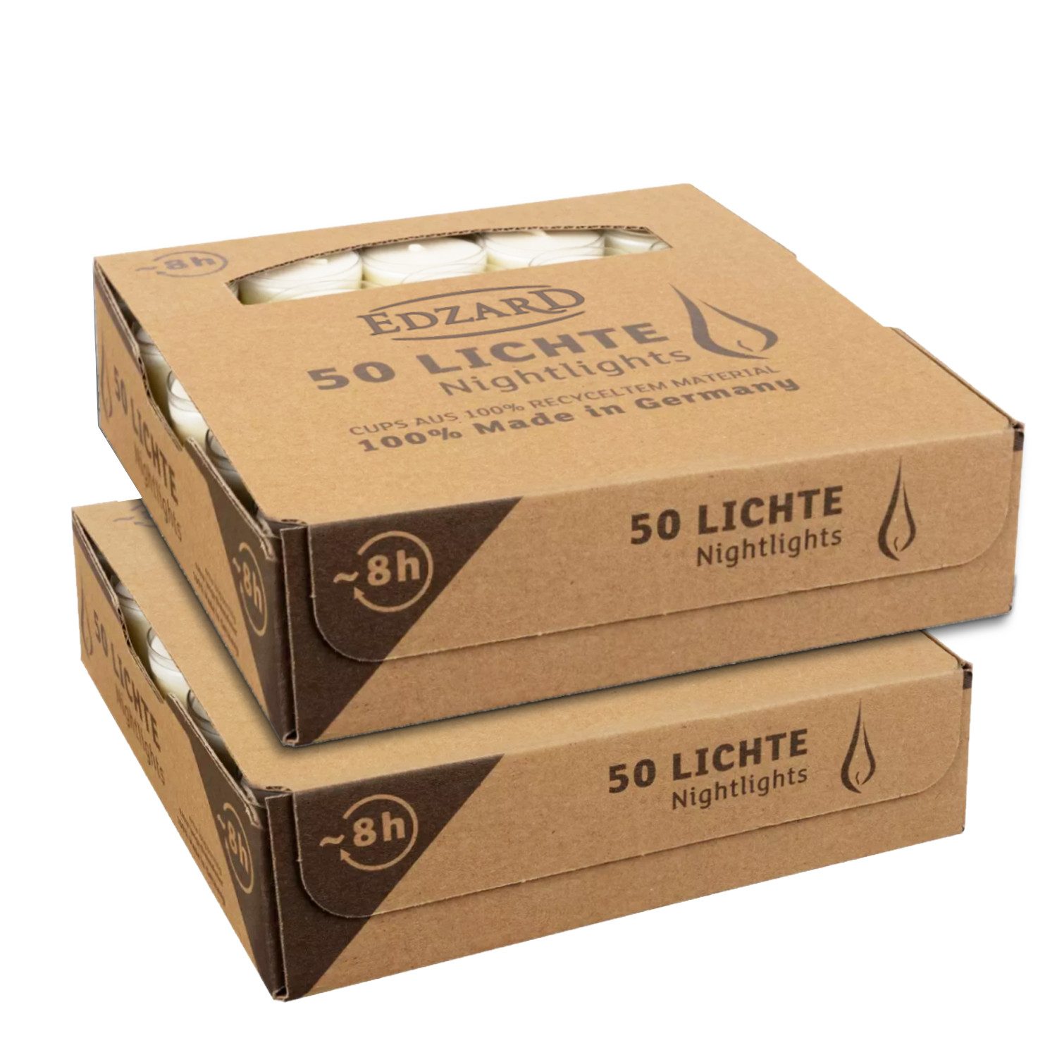 EDZARD Windlicht Teelichter 100 Stück, Weiß, transparente Hülle, Brenndauer günstig online kaufen