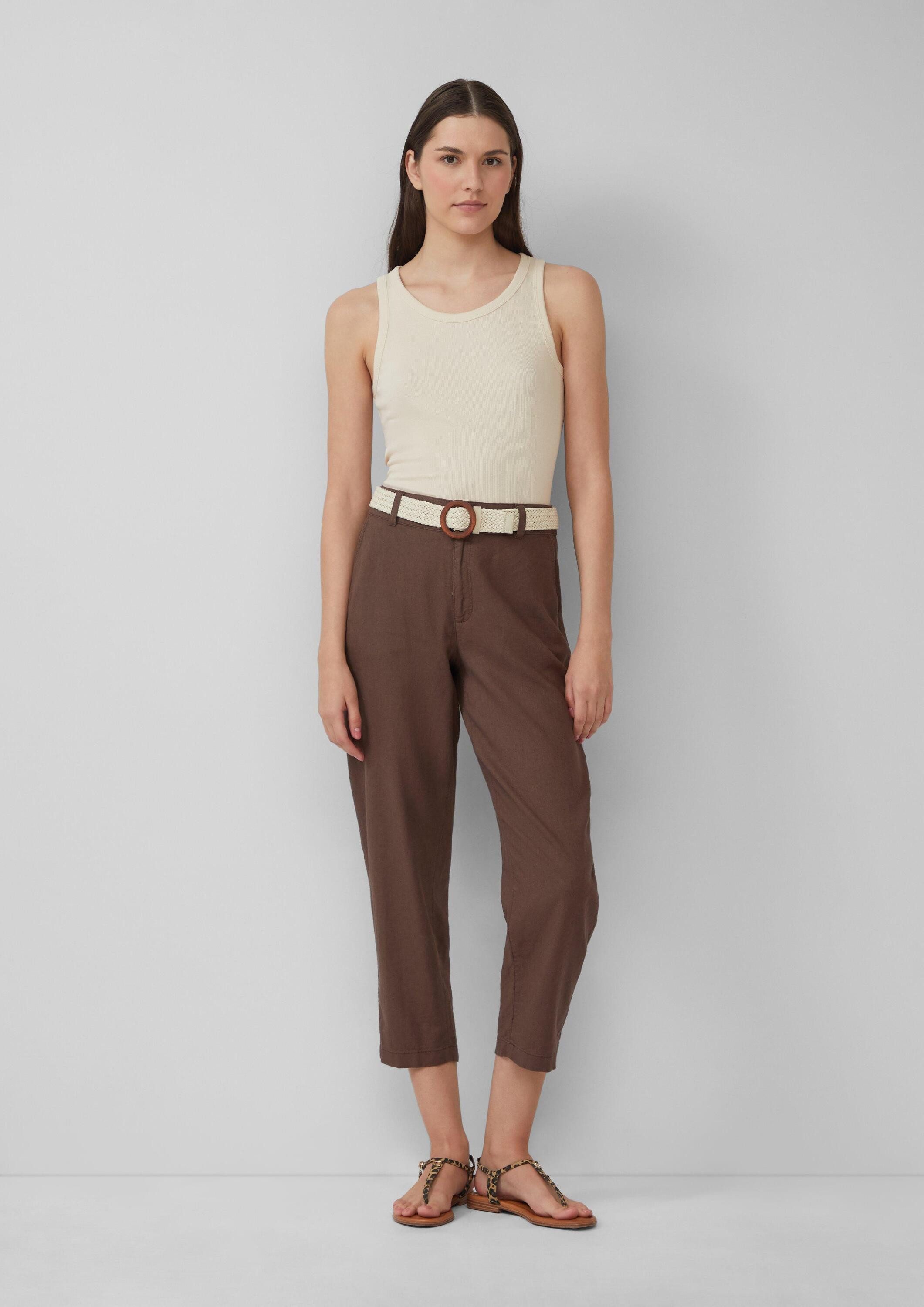 s.Oliver 7/8-Hose Hose Cropped Chino aus Leinenmix mit geflochtenem Gürtel günstig online kaufen