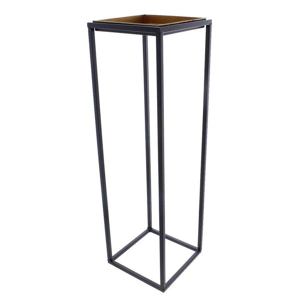 MICA Blumentopf Pflanzständer Säule schwarz/gold - ca. 18 x 18 x 60 cm günstig online kaufen