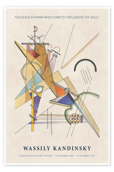 Posterlounge Poster Wassily Kandinsky, Colour is a Power which Directly Influences the Soul, Wohnzimmer Modern Malerei