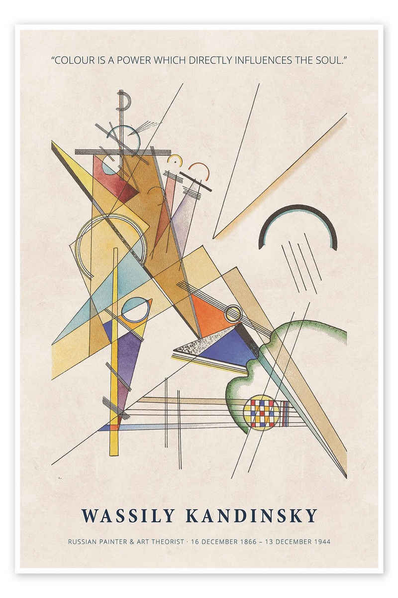 Posterlounge Poster Wassily Kandinsky, Colour is a Power which Directly Influences the Soul, Wohnzimmer Mid-Century Modern Malerei