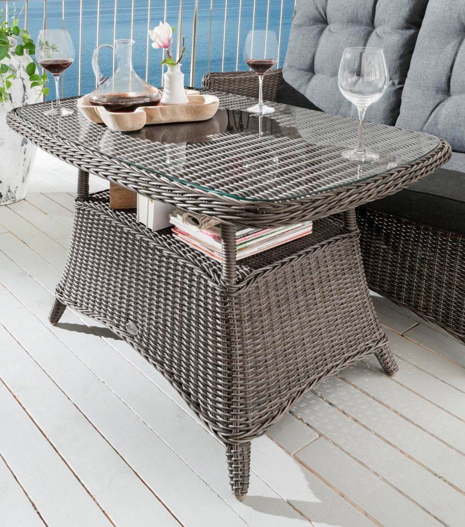 Destiny Garten-Essgruppe CASA, (13-tlg., 1x 2er Sofa, 2x Sessel, 1x Tisch, inkl. Auflagen), Aluminium, Polyrattan