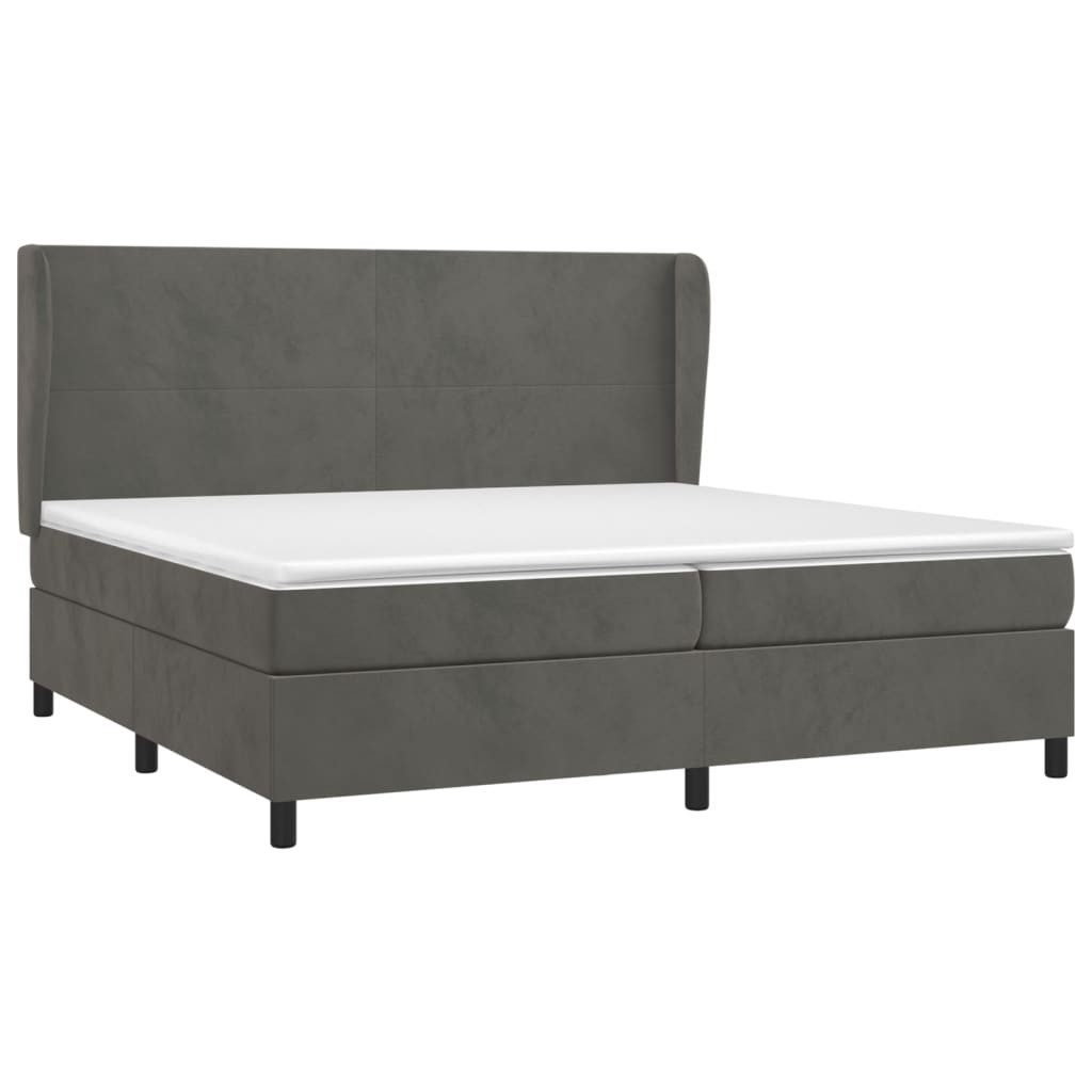 Bett Boxspringbett mit Matratze Dunkelgrau 200x200 cm Samt