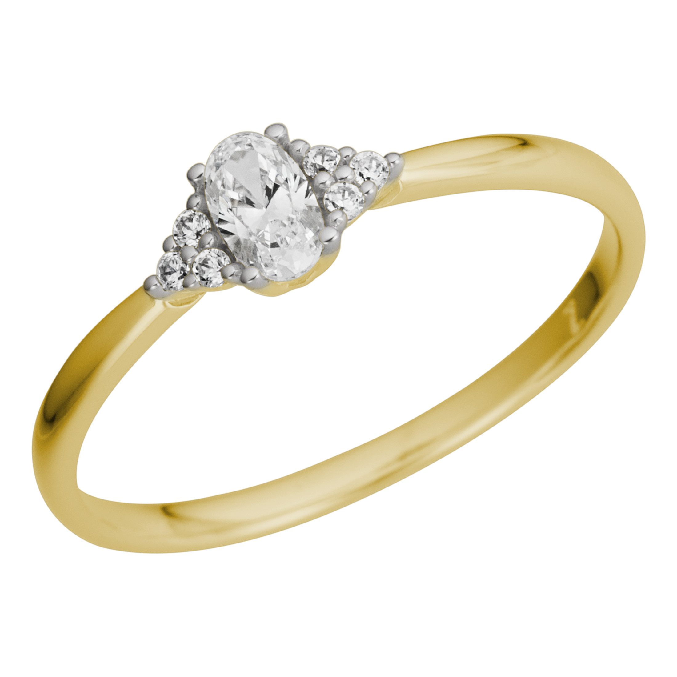 Firetti Fingerring Schmuck Geschenk Gold 375 Damenring Goldring Fantasie, mit Zirkonia (synth)