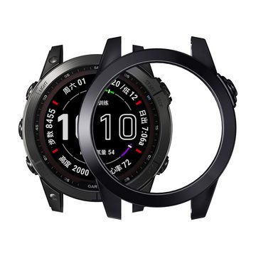 kwmobile Smartwatch-Hülle Schutzhülle für Garmin Fenix 7X, Fitness Tracker Silikon Hülle - Gehäuse Abdeckung Cover Grau