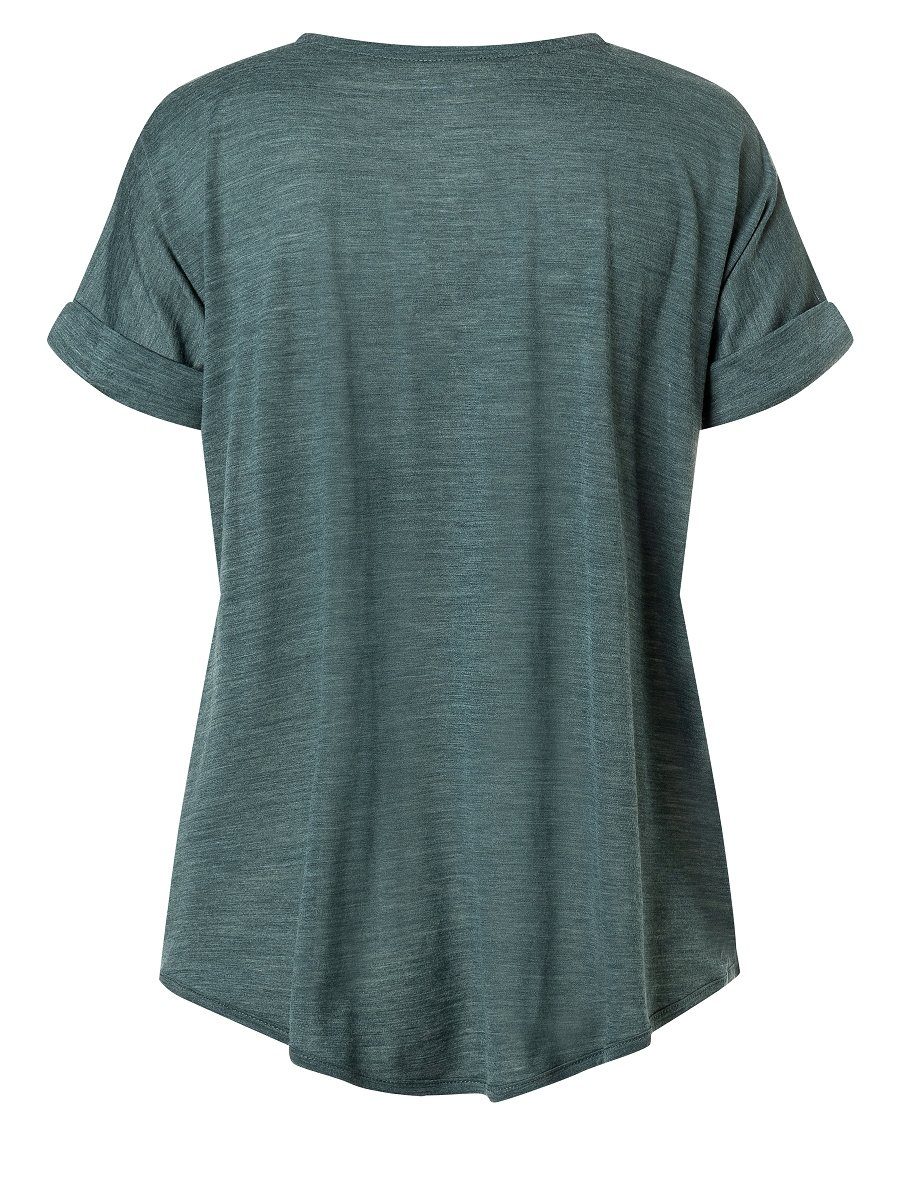 T-Shirt feinster Merino am KNOT Melange Saum, Merino-Materialmix JP TEE mit SUPER.NATURAL Chic Knoten-Detail T-Shirt W Urban