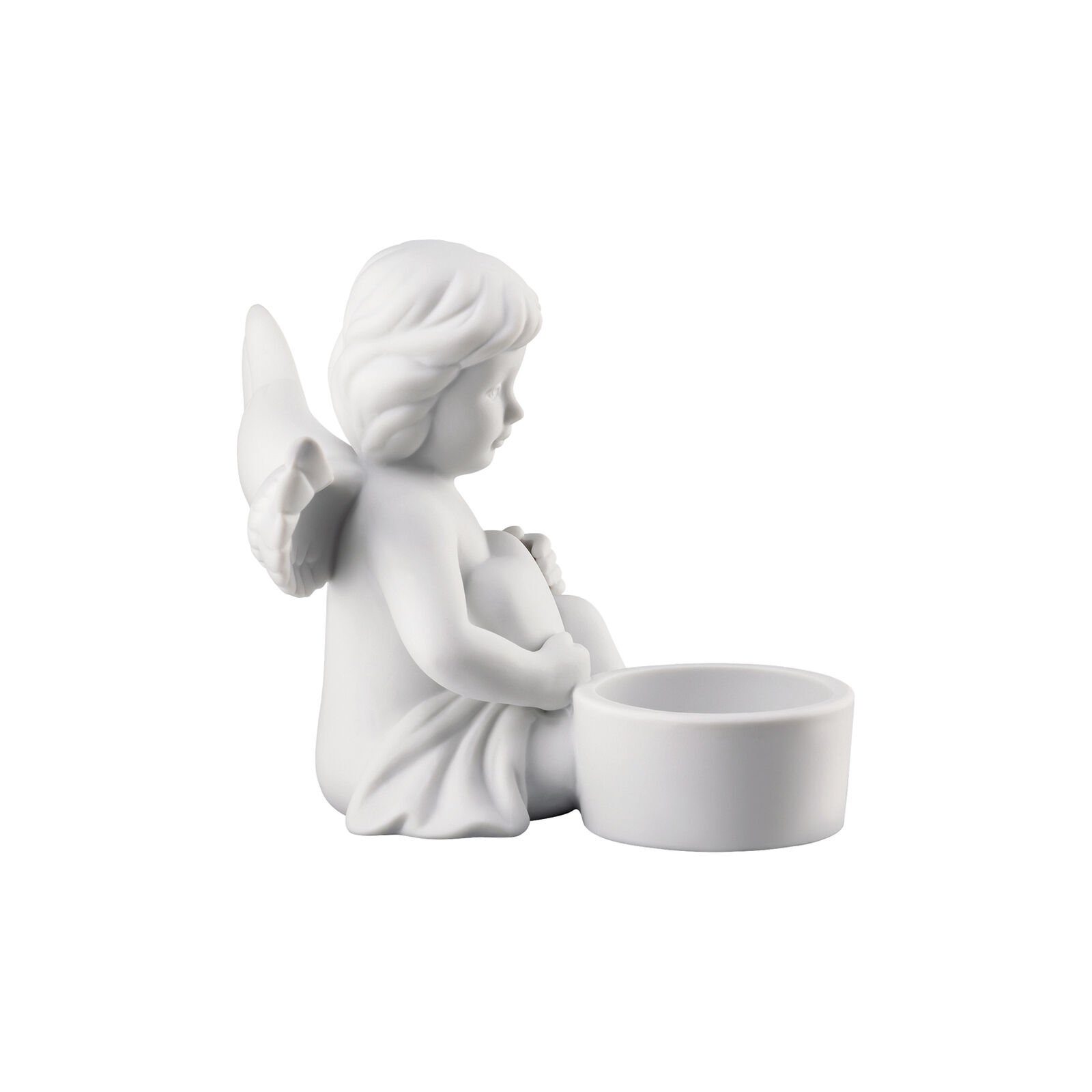 Porzellan Teelichthalter Engel Tischlicht Engel matt mit Weiß Rosenthal aus Herz,