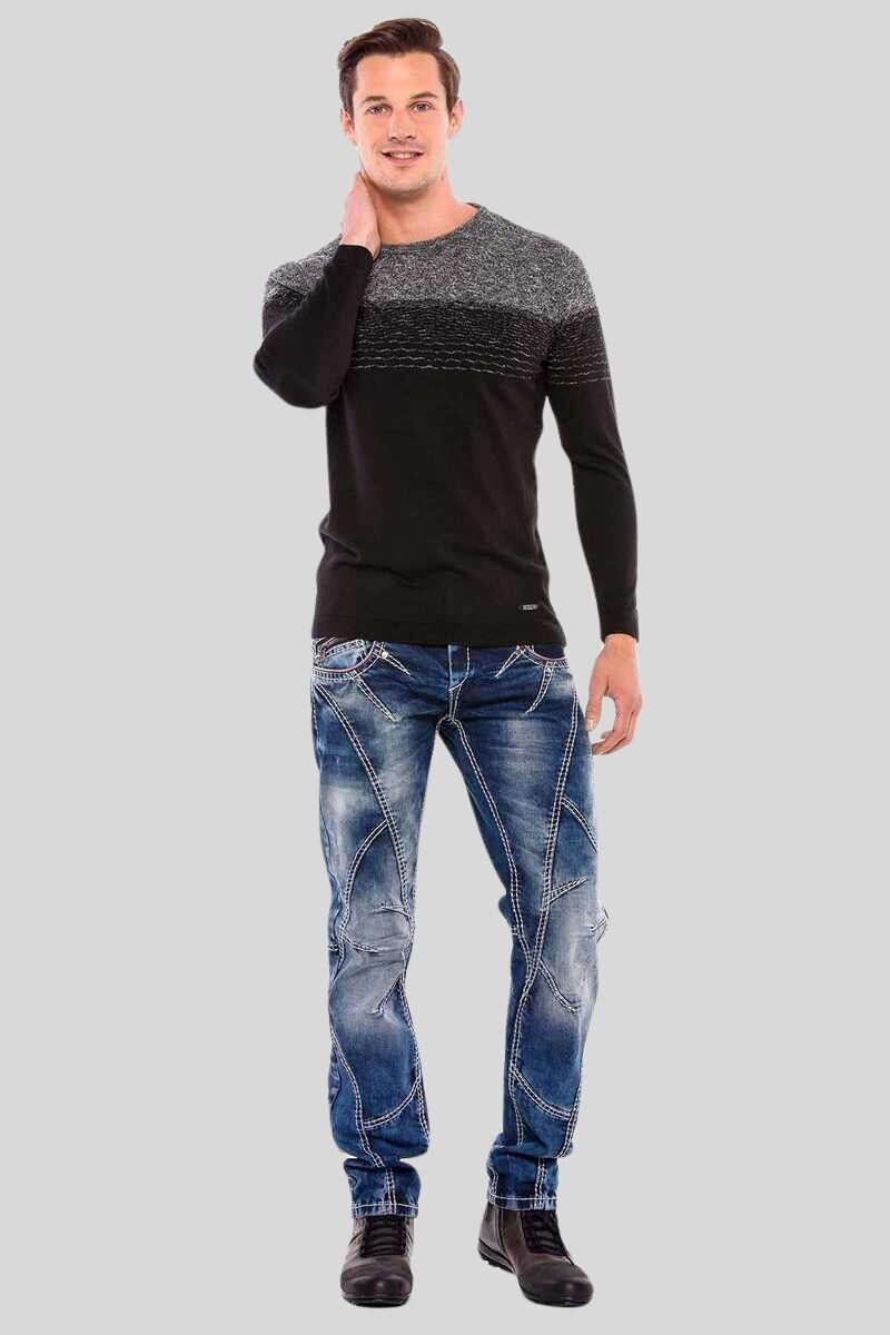 Cipo & Baxx Rundhalspullover Pullover (1-tlg) mit Farbverlauf günstig online kaufen