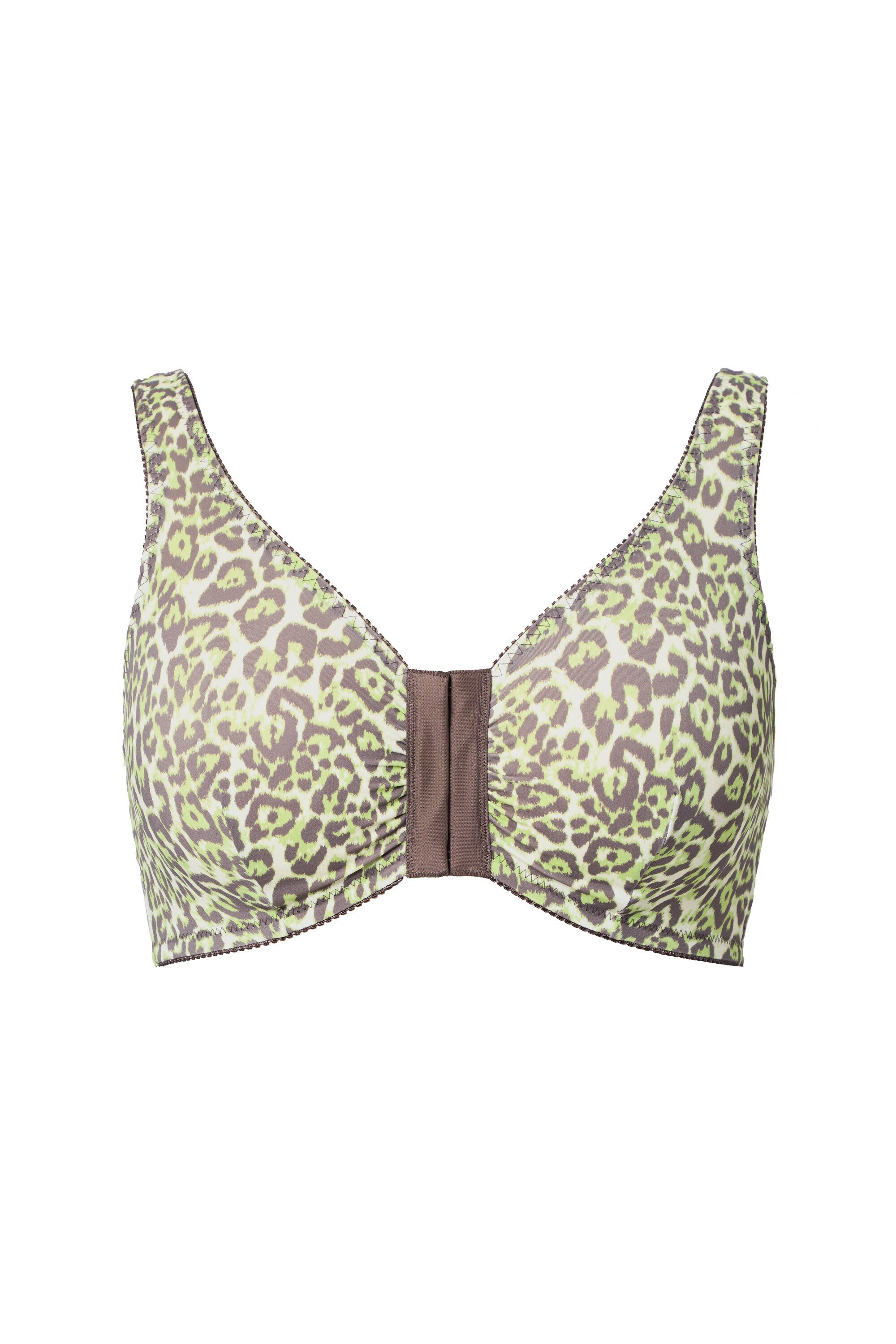 Ulla Popken Bustier Bustier Leomuster Vorderverschluss ohne Bügel