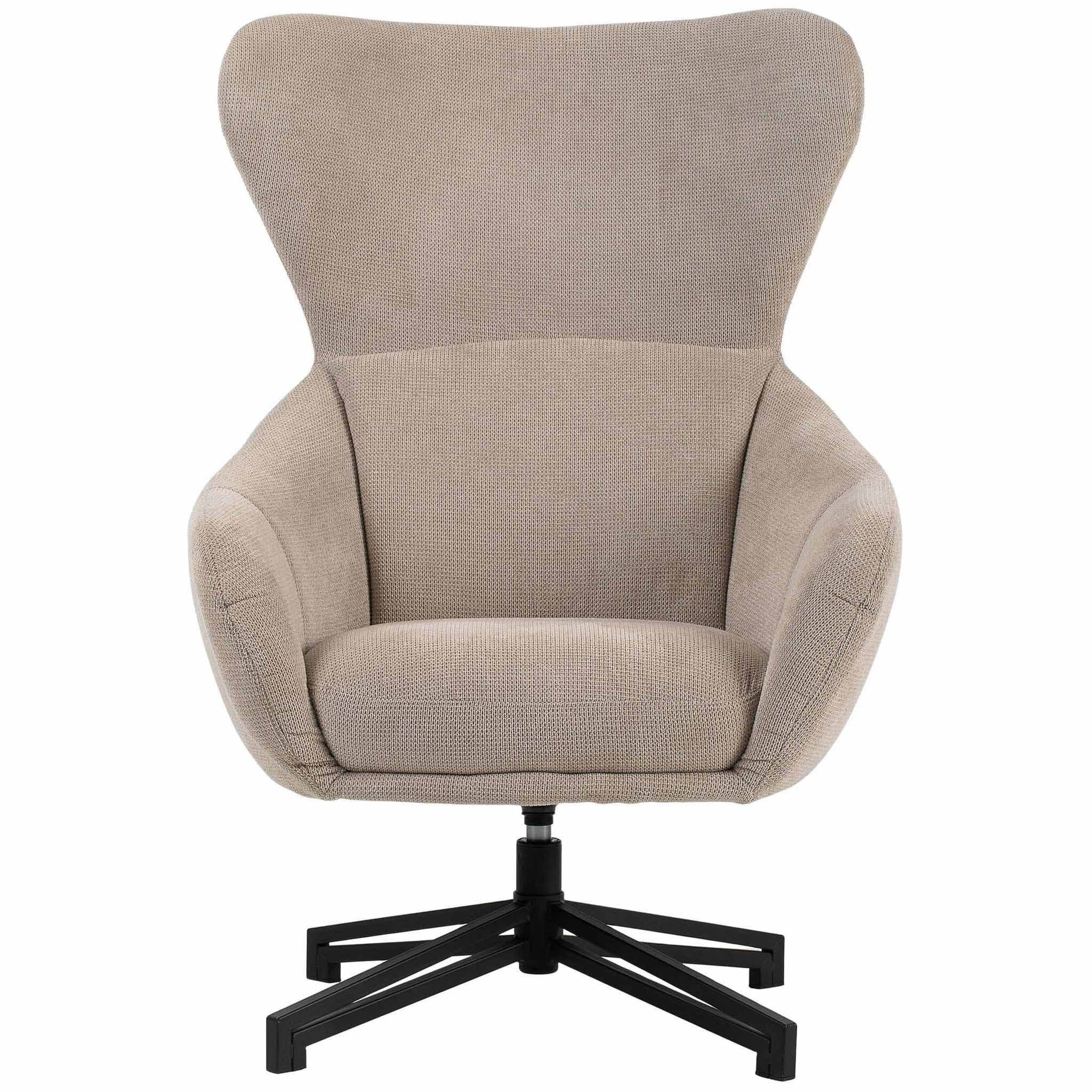 bene living Ohrensessel Marconia - drehbar - beige (Indoor-Möbelset, 1-St), durchgehende Arm- und Rückenlehne - stabiles Metall-Gestell