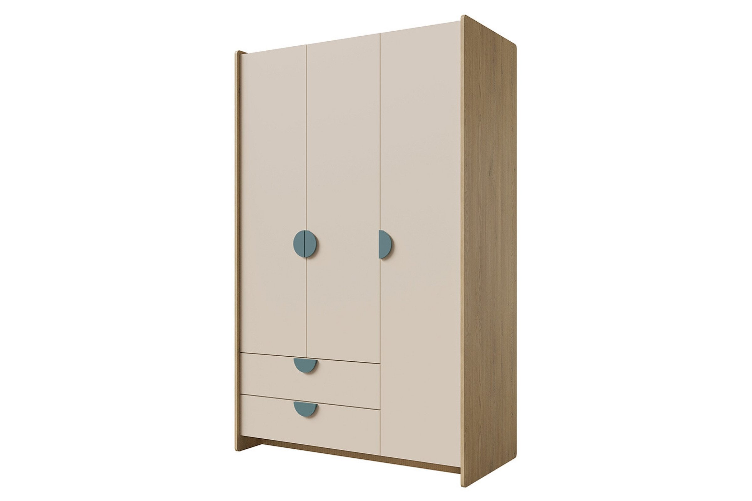 Deine Möbel 24 Kinderkleiderschrank LEXO 01 Kleiderschrank Kinderzimmerschrank 3-türig mit Schubladen (LEXO - Kollektion, 1-St., ideal für Kinderzimmer & Jugendzimmer) Drehtürenschrank B/H/T 123x198x60 cm
