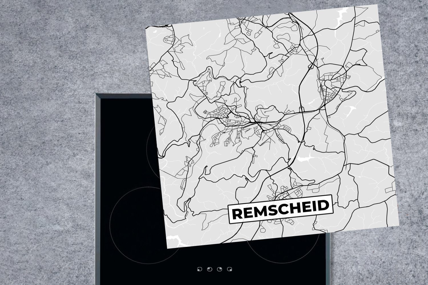 Karte tlg), Ceranfeldabdeckung, cm, küche - 78x78 Herdblende-/Abdeckplatte Karte (1 - Vinyl, Arbeitsplatte für Deutschland, - MuchoWow Remscheid