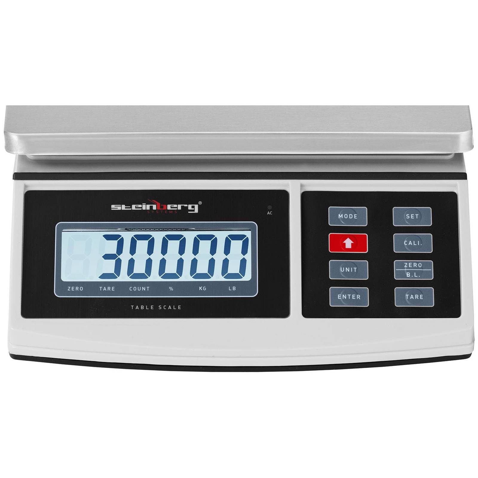 Steinberg Systems Feinwaage Tischwaage 30 kg / 1 g Präzisionswaage Küchenwaage Digital Akku LCD