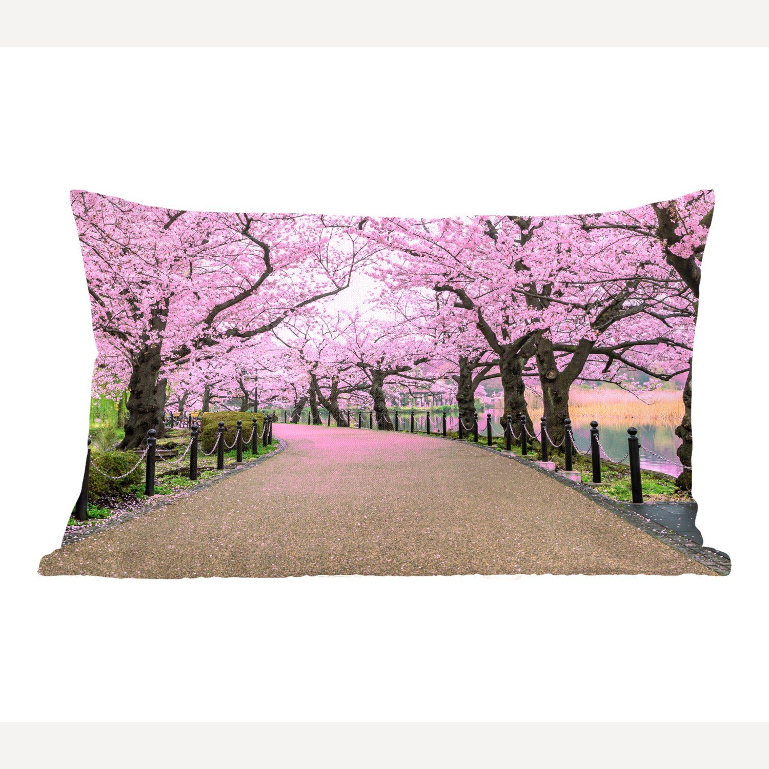 MuchoWow Dekokissen Sakura - Frühling - Japan, Wohzimmer Dekoration, Zierkissen, Dekokissen mit Füllung, Schlafzimmer