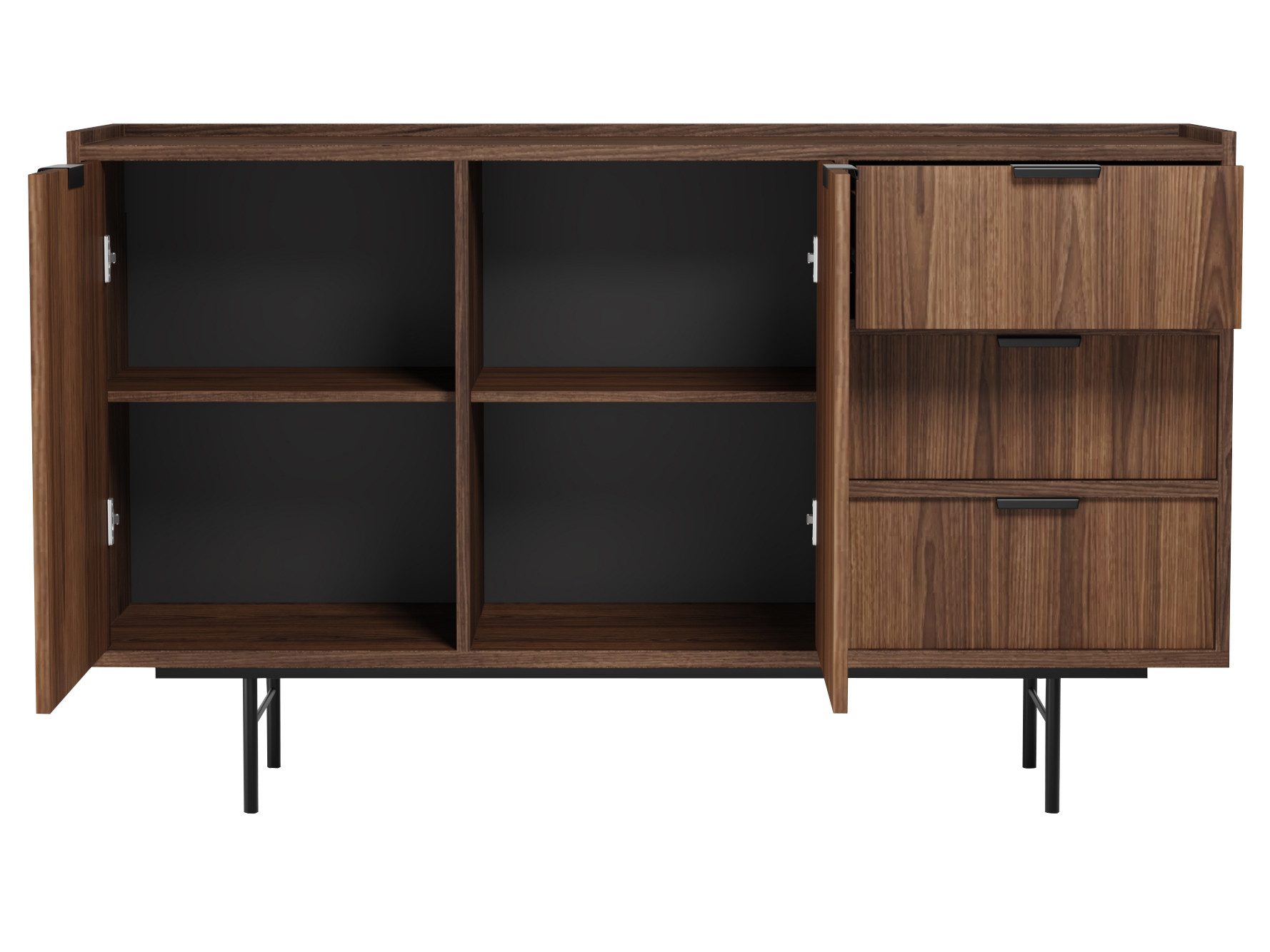 Beautysofa Kommode Evron mit 3 Schubladen, 2 Türen (zwei moderne Farben zur Auswahl), Breite: 150 cm