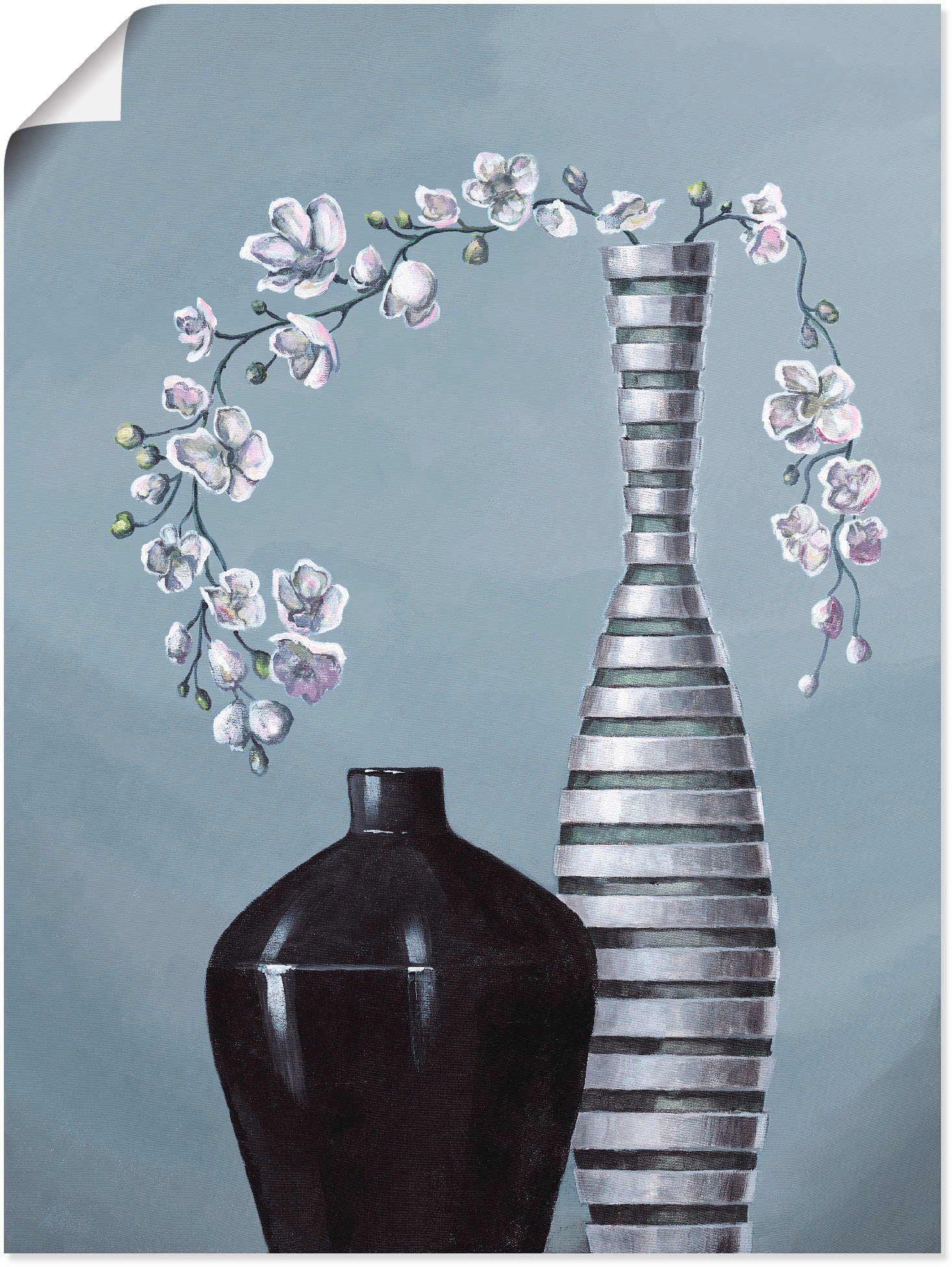 Artland Wandbild Metallische Vasen, Vasen in Größen Töpfe St), Poster Wandaufkleber Leinwandbild, als Alubild, oder versch. (1 &