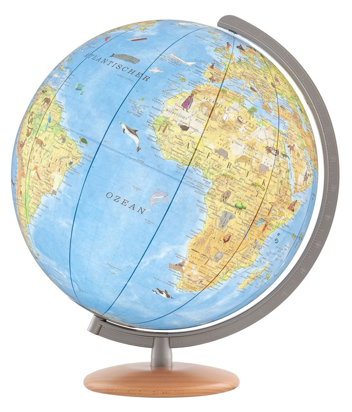 Columbus Globus Kinderglobus Unsere Erde 34 cm Set mit Entdeckerstift Leuchtglobus, Kinderglobus mit Kindermotiven