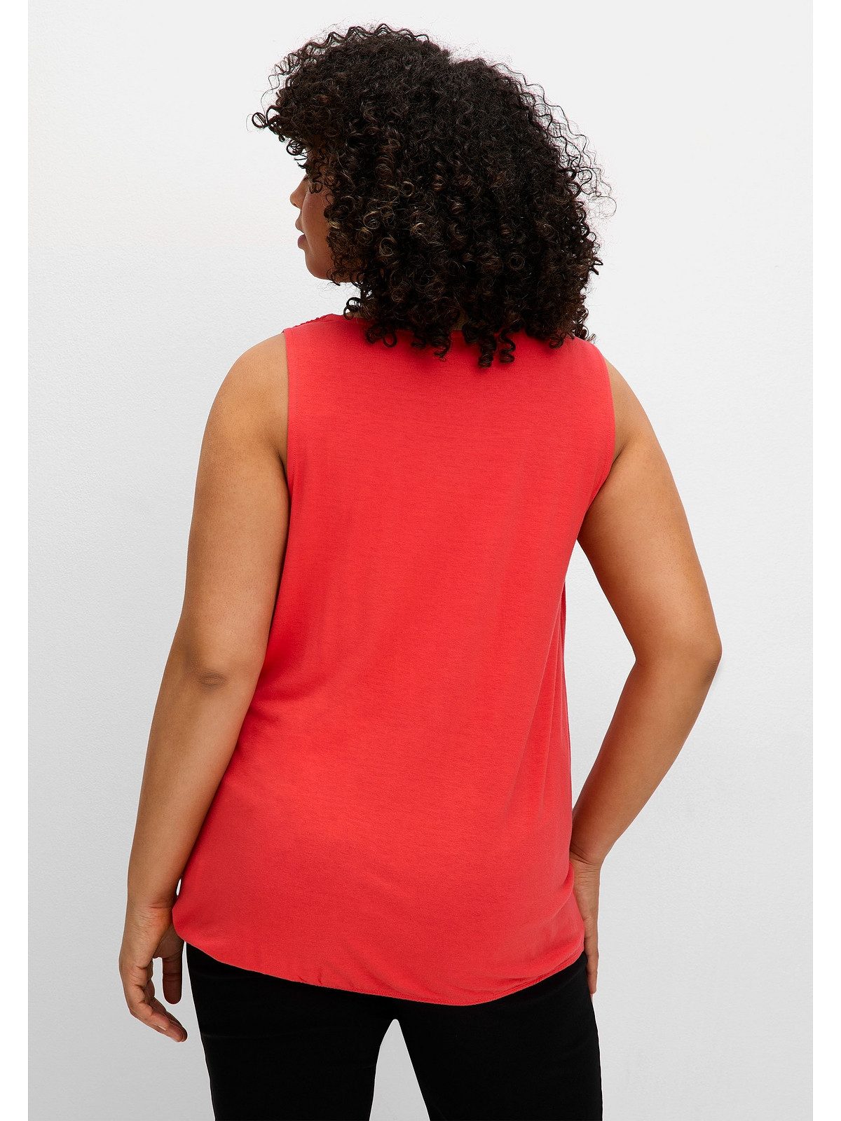 Sheego Tanktop Große Größen mit Wasserfallkragen günstig online kaufen