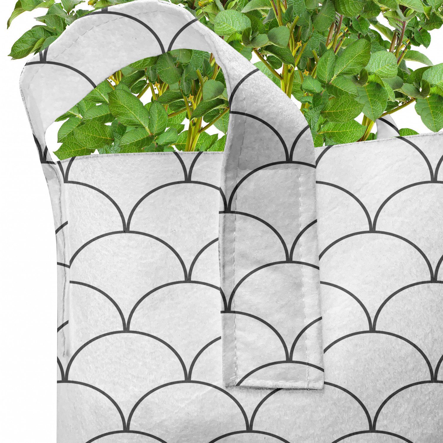 Abakuhaus Pflanzkübel hochleistungsfähig Stofftöpfe mit Sketch Oriental für Geometrisch Waves Pflanzen, Griffen