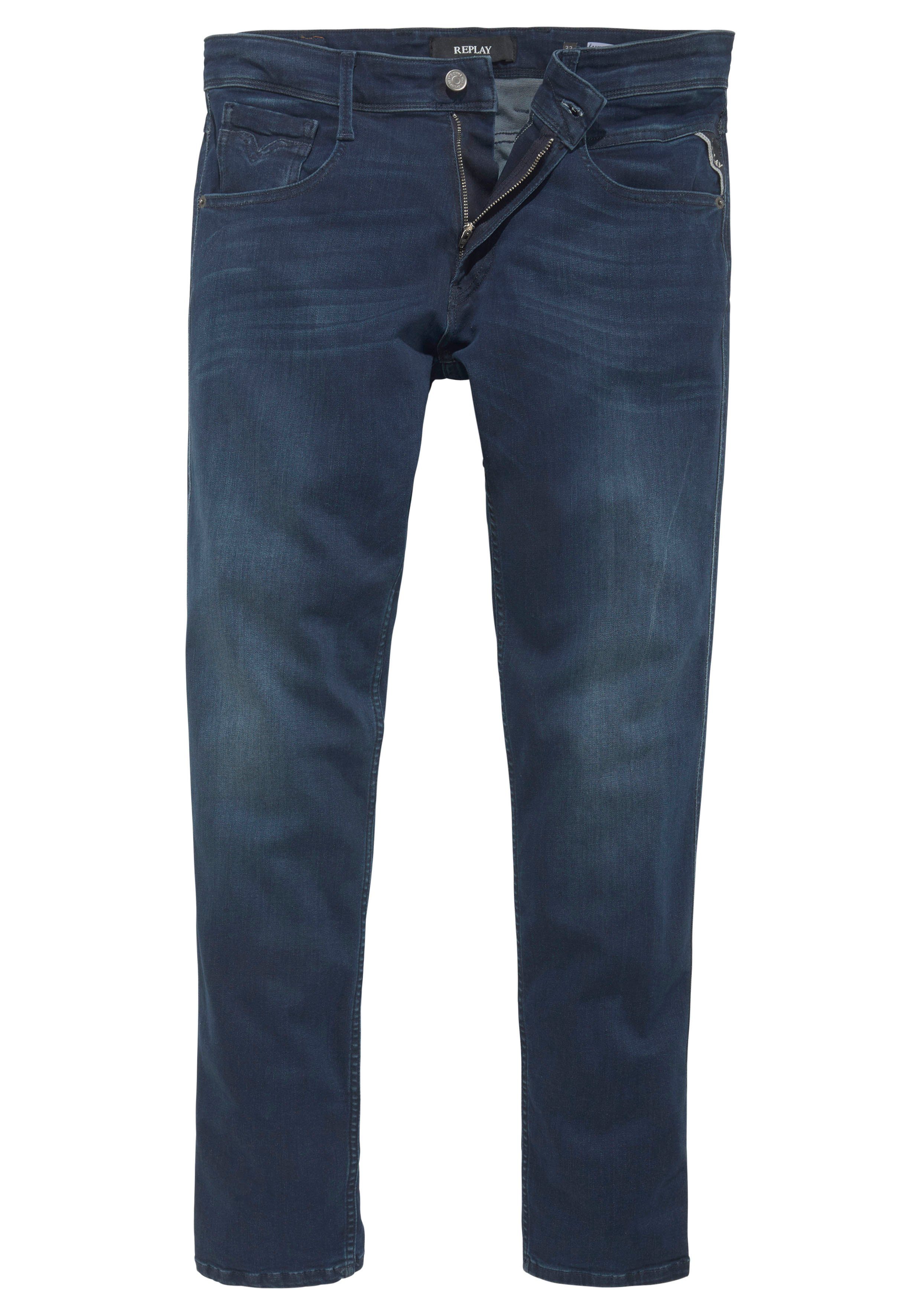 Superstretch dark-blue-wash Replay Slim-fit-Jeans Anbass