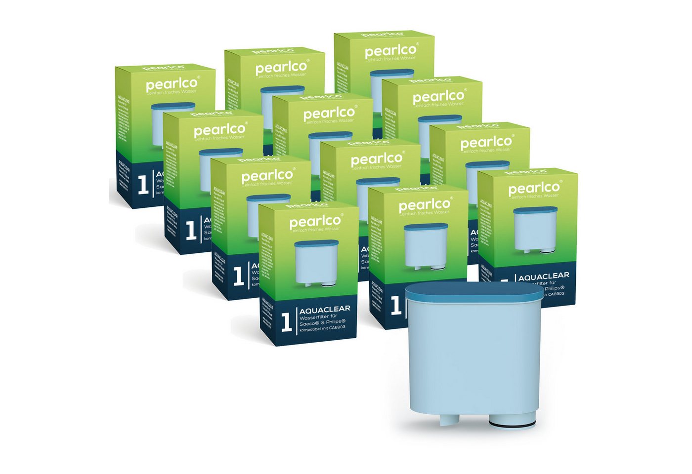 PerloPur Kalk- und Wasserfilter Für Philips & Saeco Vollautomaten ersetzt AquaClean CA6903 - Pack 12, Zubehör für Philips & Saeco AquaClean CA6903