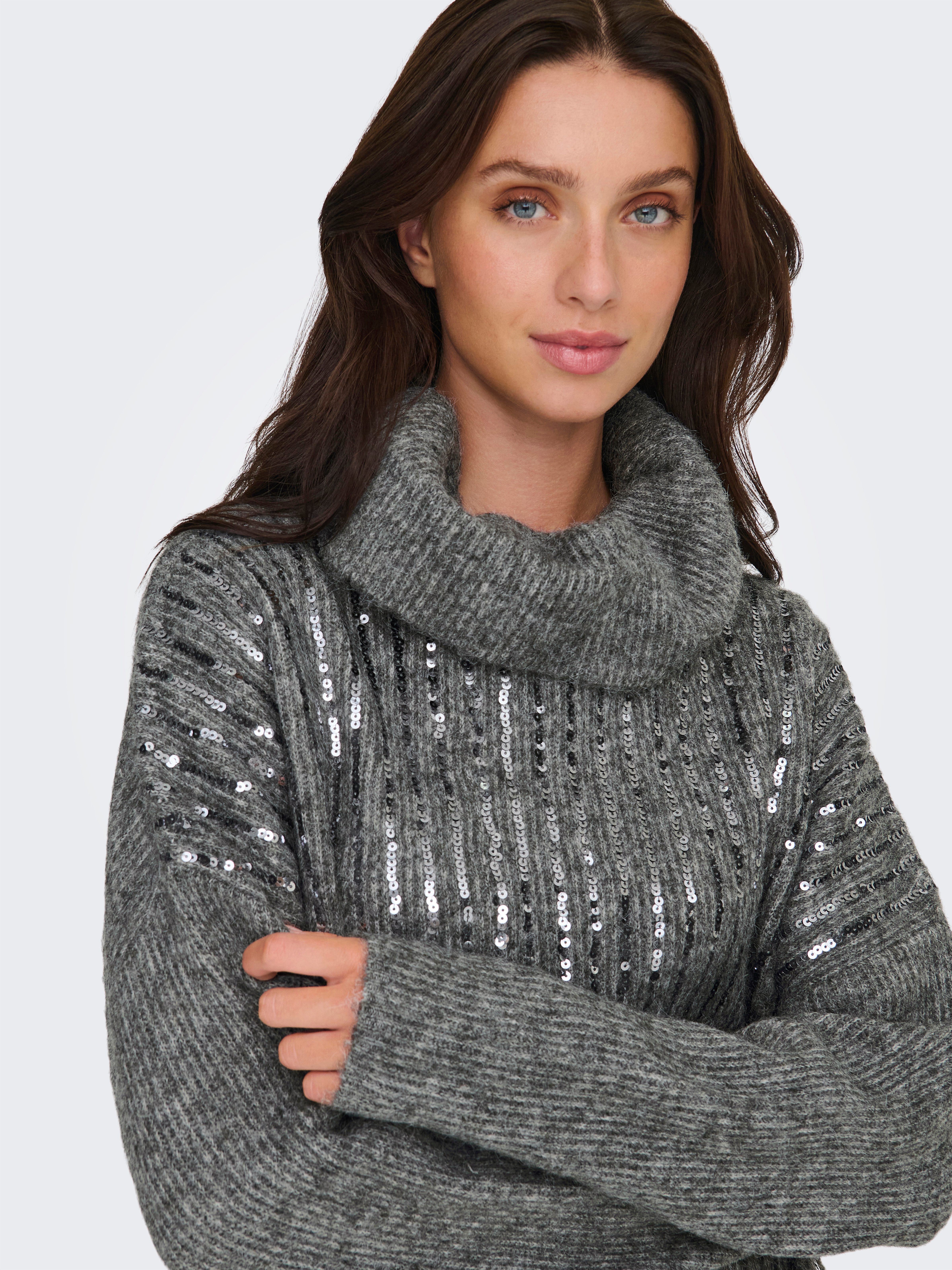 ONLY Rollkragenpullover ONLMIU LS COWL NECK SEQUIN EX KNT mit Pailletten-Details