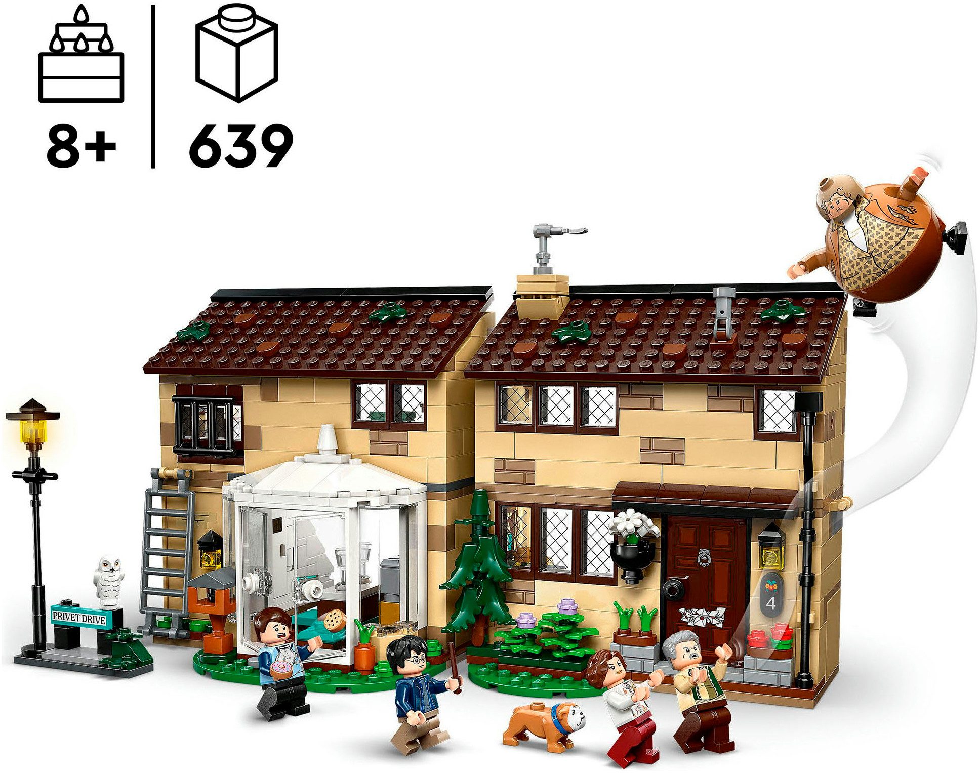 LEGO® Ligusterweg: Tante Magdas Besuch (76451), LEGO Harry Potter™ Konstruktionsspielsteine, (639 St), Made in Europe – Bild 3 von 5