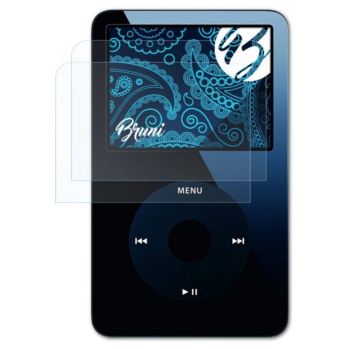 Bruni Schutzfolie Glasklare Displayschutzfolie für iPod video 5G (2 Folien) praktisch unsichtbar