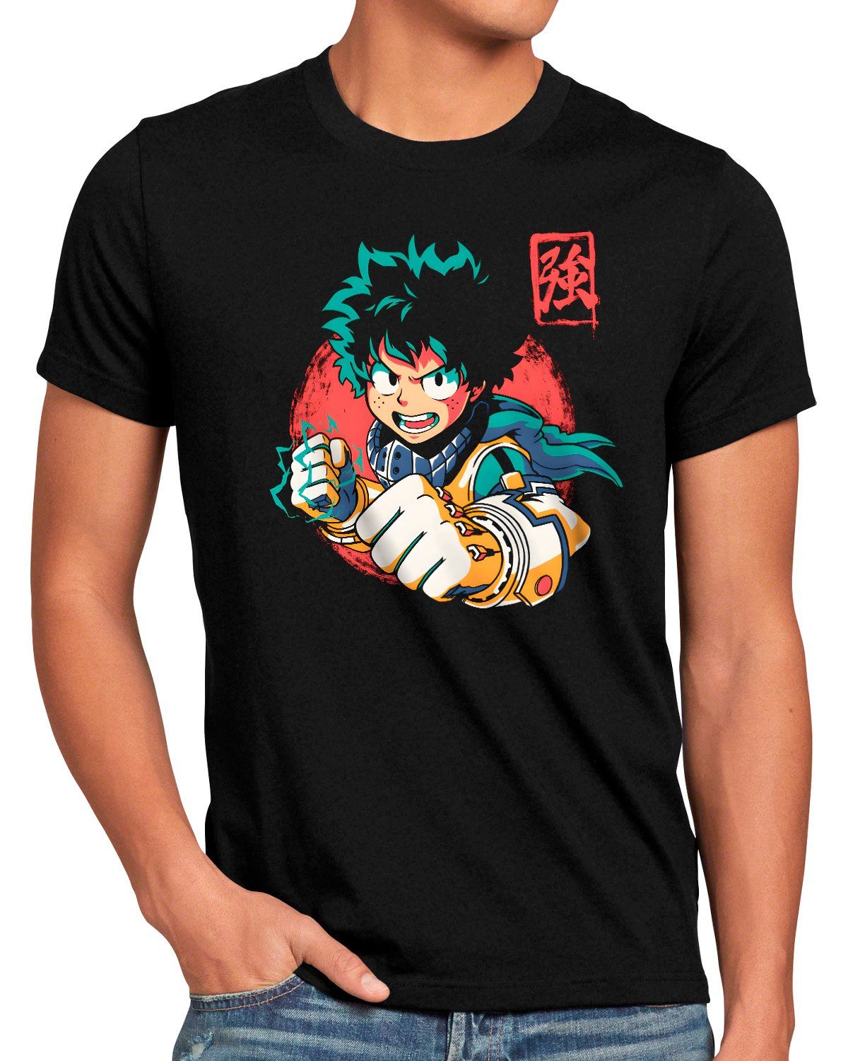 style3 Print-Shirt Herren T-Shirt Deku Smash anime manga my hero academia cosplay