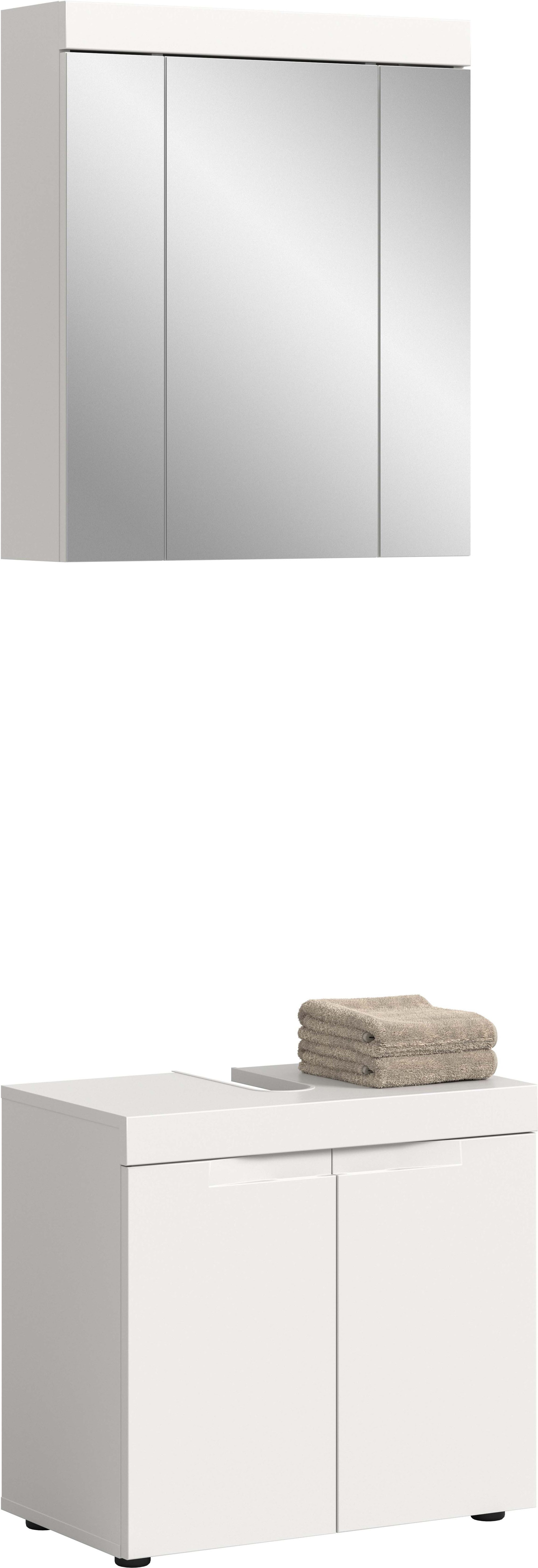 OTTO home Badmöbel-Set MAOI, 2-teilige Badkombination, hochwertige MDF Front, (1x Waschbeckenunterschrank & 1x Spiegelschrank), Bad-Kombination, Bad-Möbel, Badezimmer, Kombination, Kombi