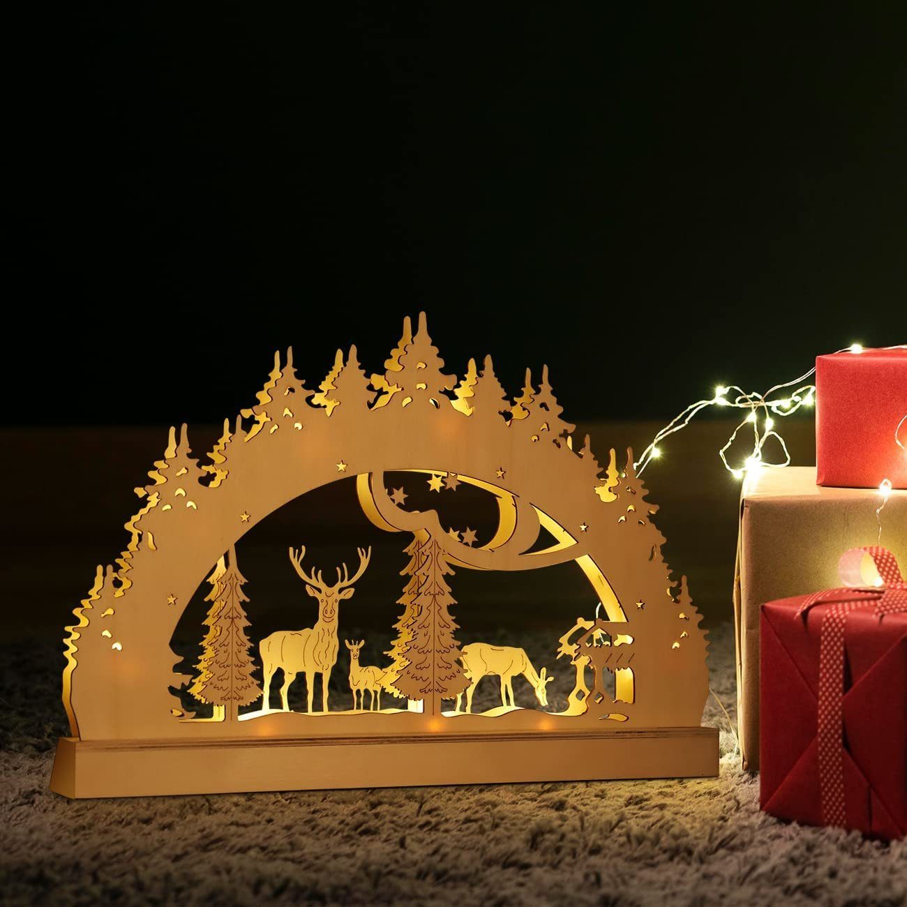 Salcar LED Lichterbogen LED Schwibbogen Weihnachten Lichterbogen Batterie W günstig online kaufen