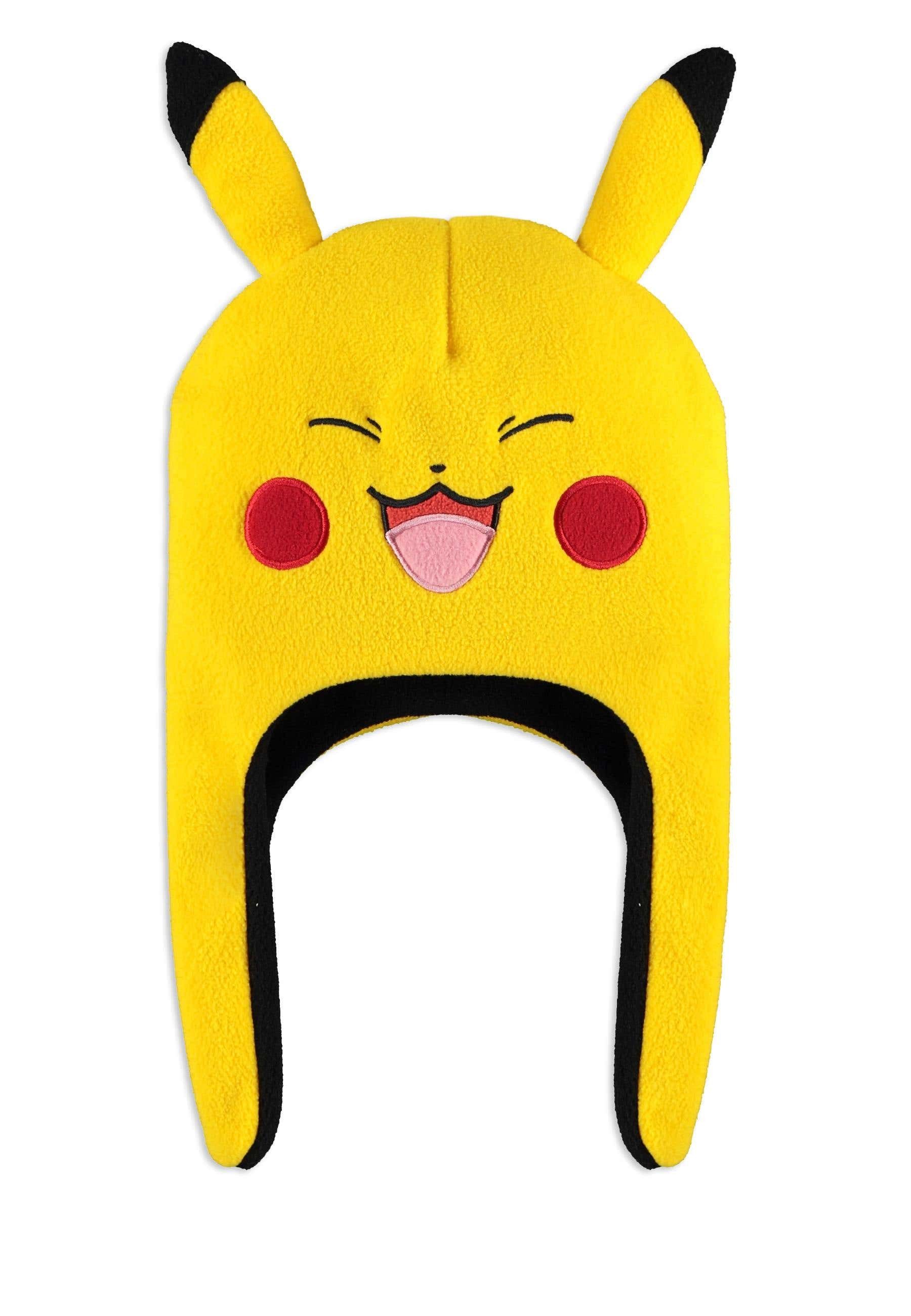 POKÉMON Beanie Pikachu Fleece Sherpa Beanie Ohrenschutz Strickmütze Wintermütze