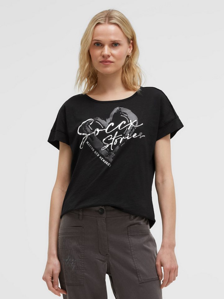 SOCCX Rundhalsshirt mit überschnittener Schulter