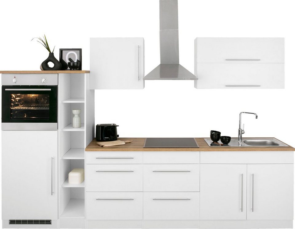 HELD MÖBEL Küchenzeile Samos, ohne E-Geräte, Breite 300 cm, Hochwertige  MDF-Fronten, außer bei Farbe weiß