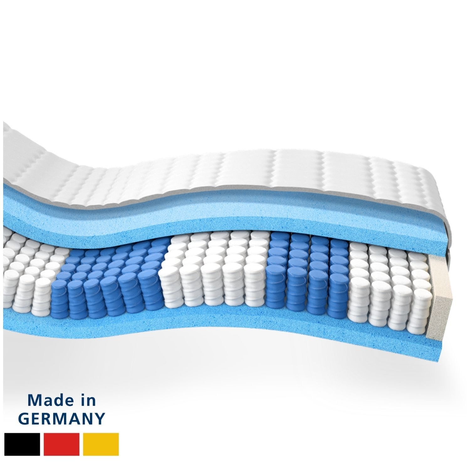 Taschenfederkernmatratze Federkernmatratze, Ergnonomische 7-Zonen Matratze, Tonnentaschenfedern, AM Qualitätsmatratzen, 24 cm hoch, 80x200 cm